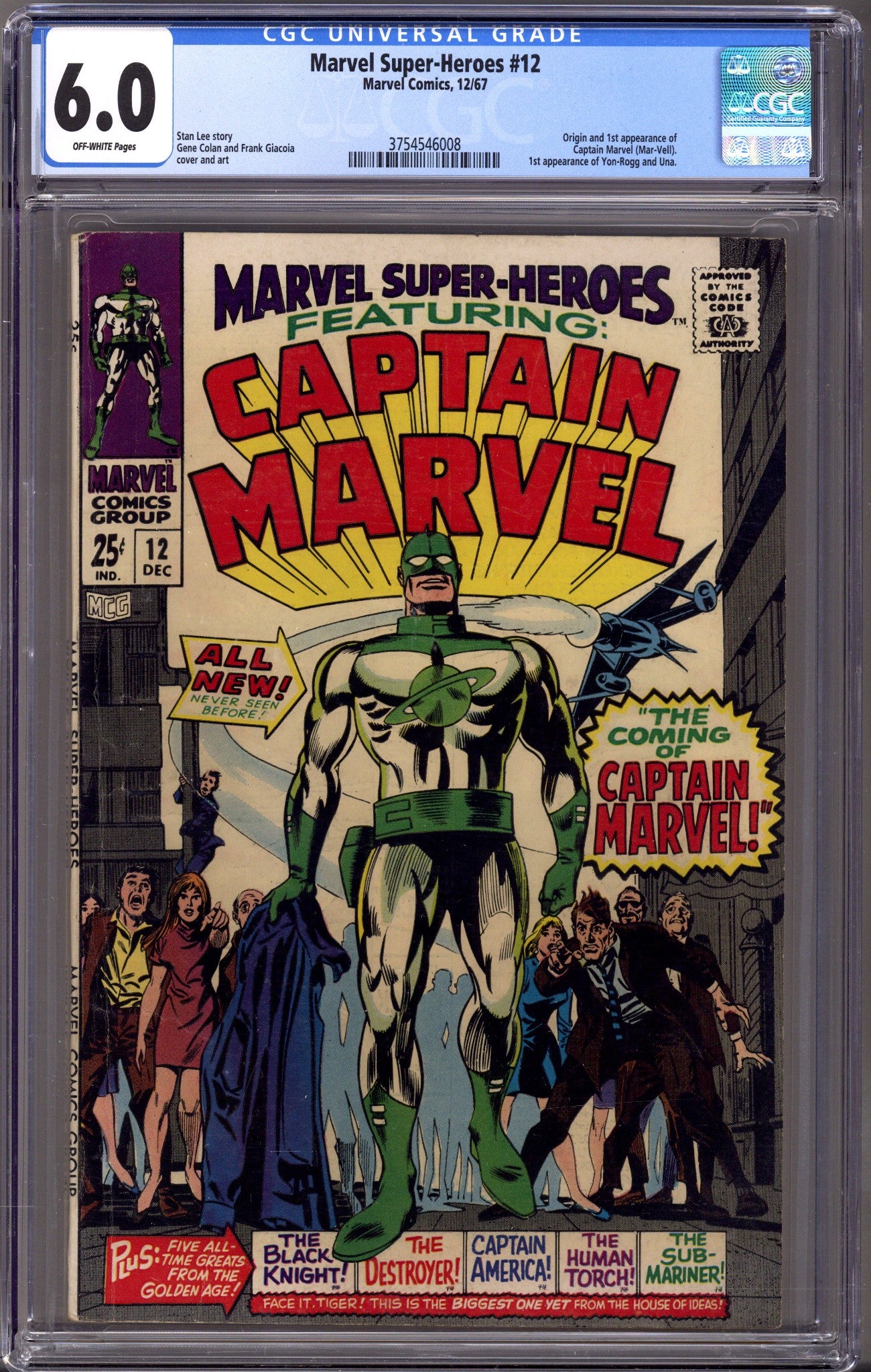 Marvel Super-Heroes Vol 1 12 CGC 6.0 (FN) (1967) 