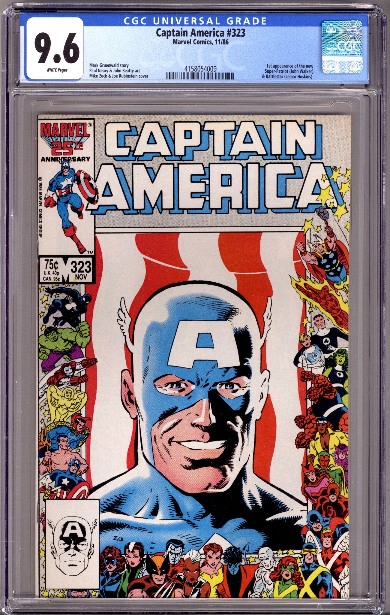 Captain America Vol 1 323 CGC 9.6 (NM+) (1986) 