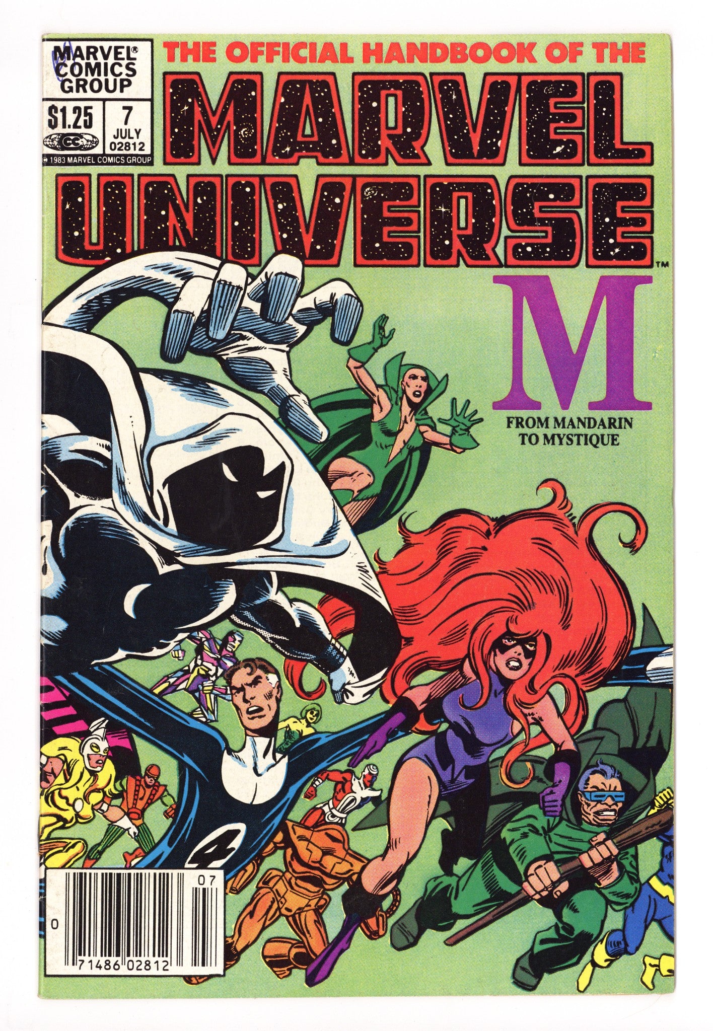 The Official Handbook of the Marvel Universe Vol 1 7 Low Grade (1983) Canadian Price Variant 