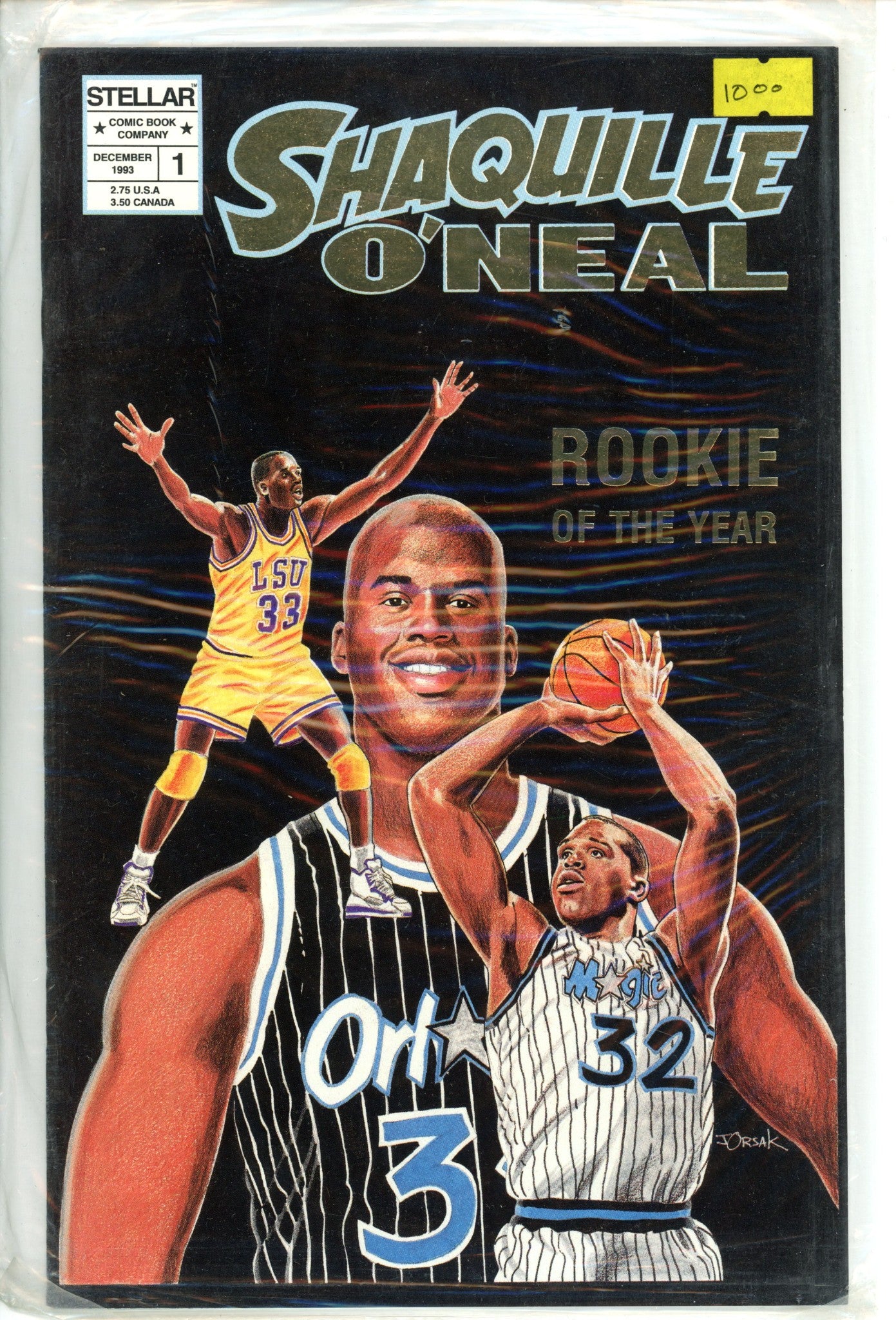 Shaquille O'Neal: Rookie of the Year 1 New, Sealed Sticker on Bag (1993) 