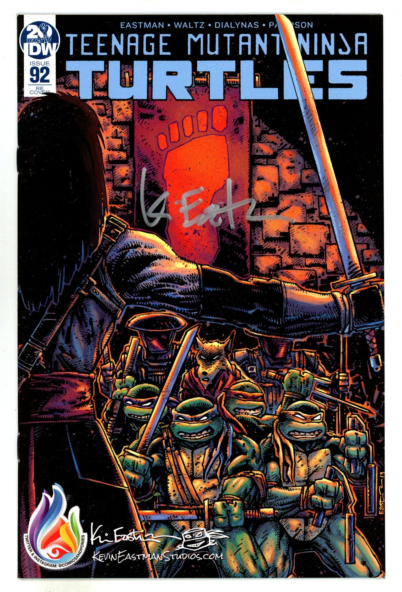 Teenage Mutant Ninja Turtles Vol 5 92  VF+ (8.5)   (2019) Eastman     Exclusive Variant  Signed x1 Cover Kevin Eastman 