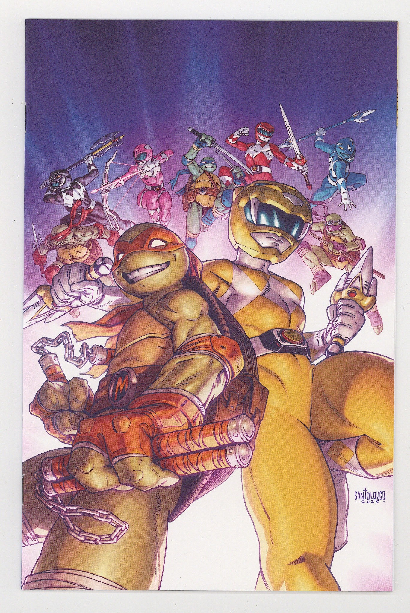 Mighty Morphin Power Rangers / Teenage Mutant Ninja Turtles III 1 Santolouco Virgin Incentive VF/NM (2025)