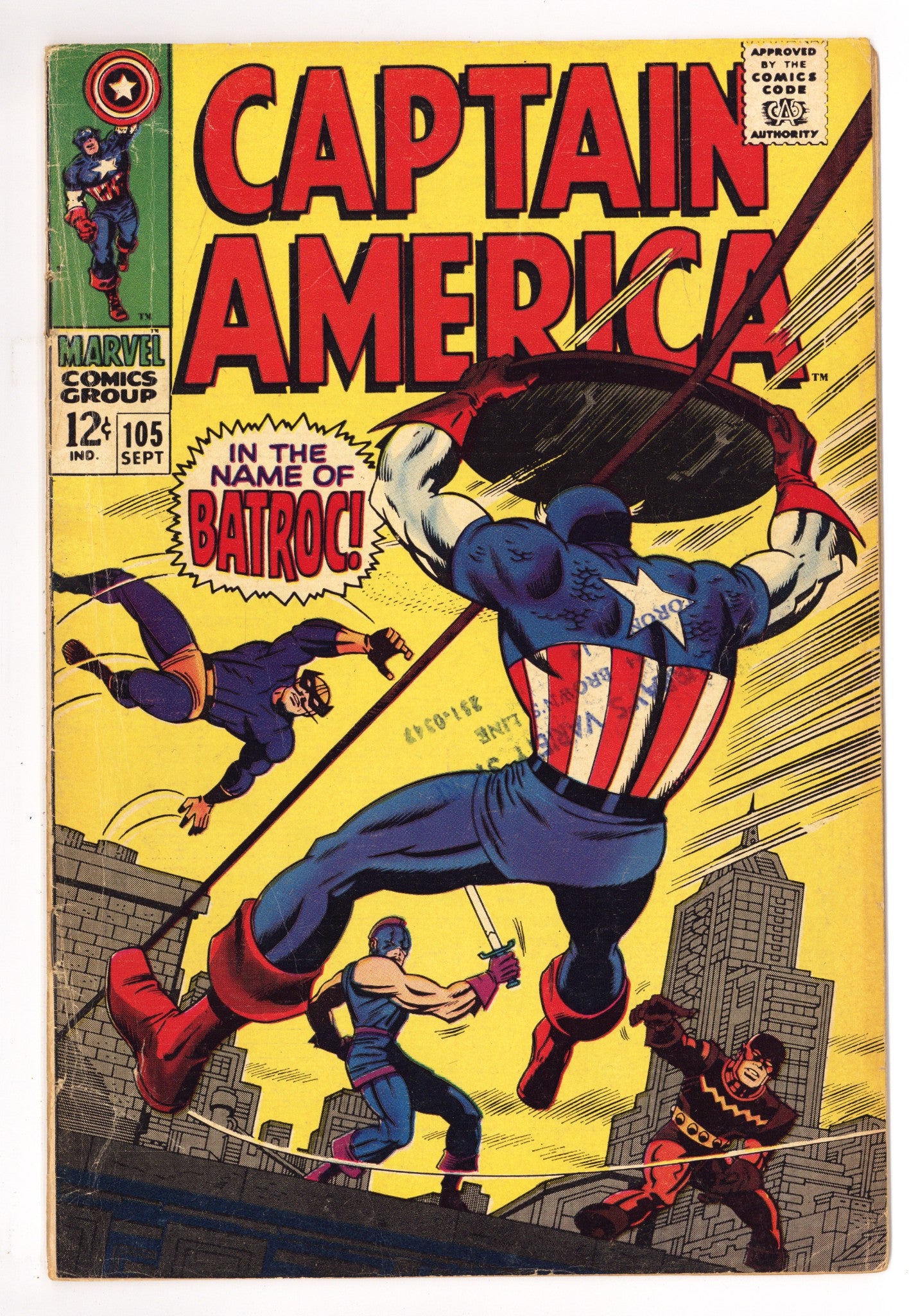 Captain America Vol 1 105 VG (4.0) (1968) 