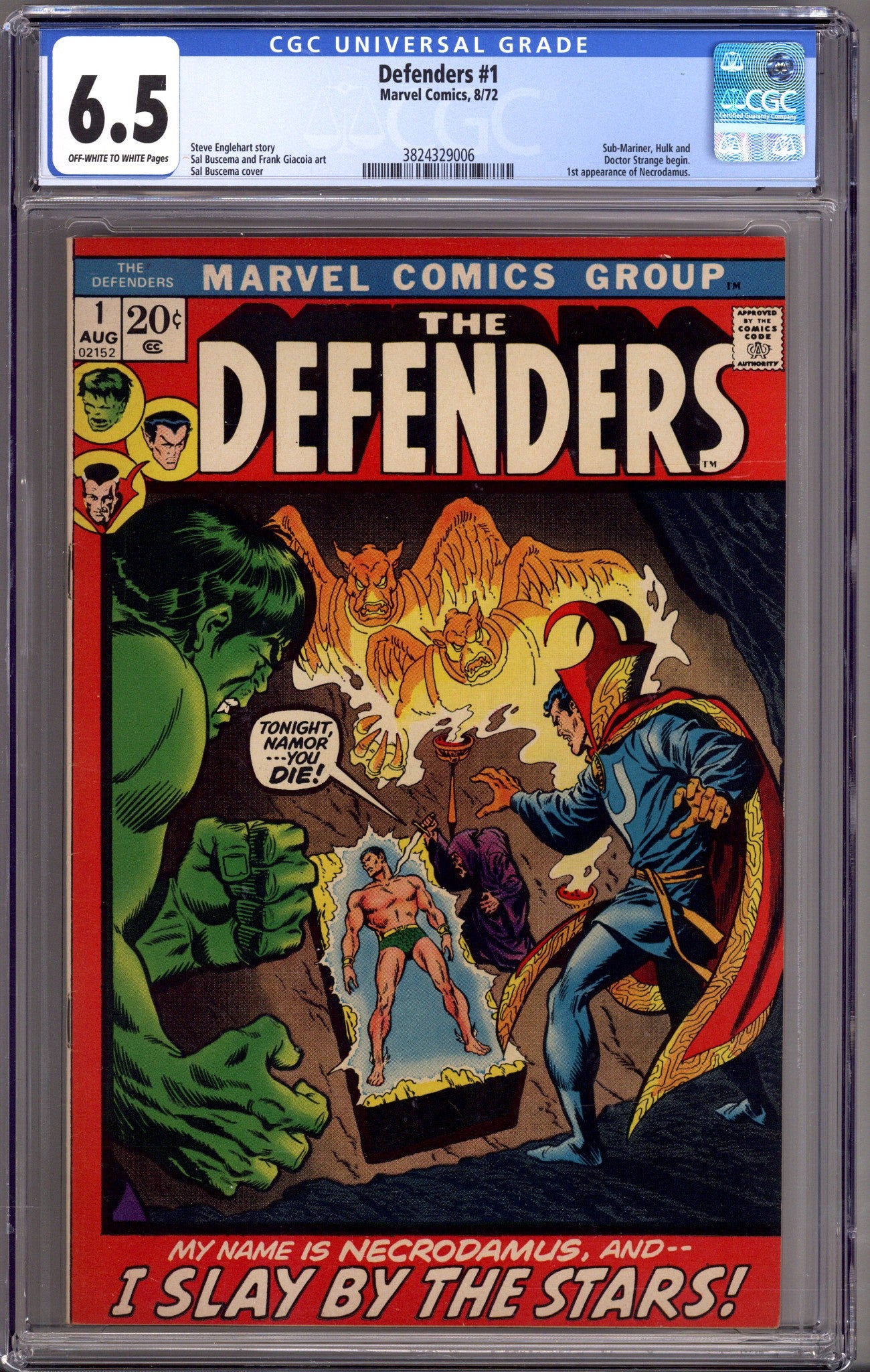 The Defenders Vol 1 1 CGC 6.5 (FN+) (1972) 