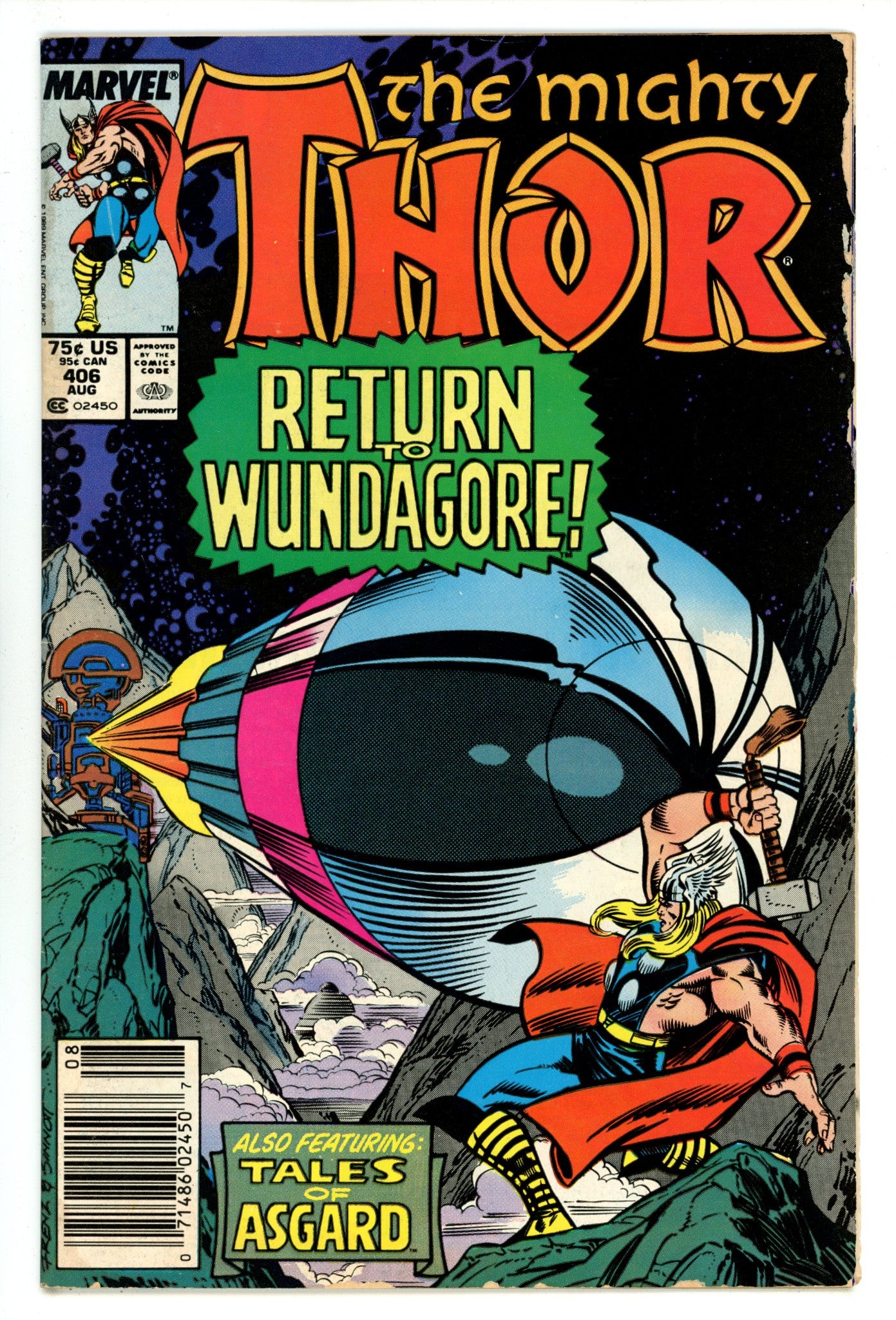 Thor Vol 1 406 VG (4.0) Mark Jewellers (1989) Newsstand 