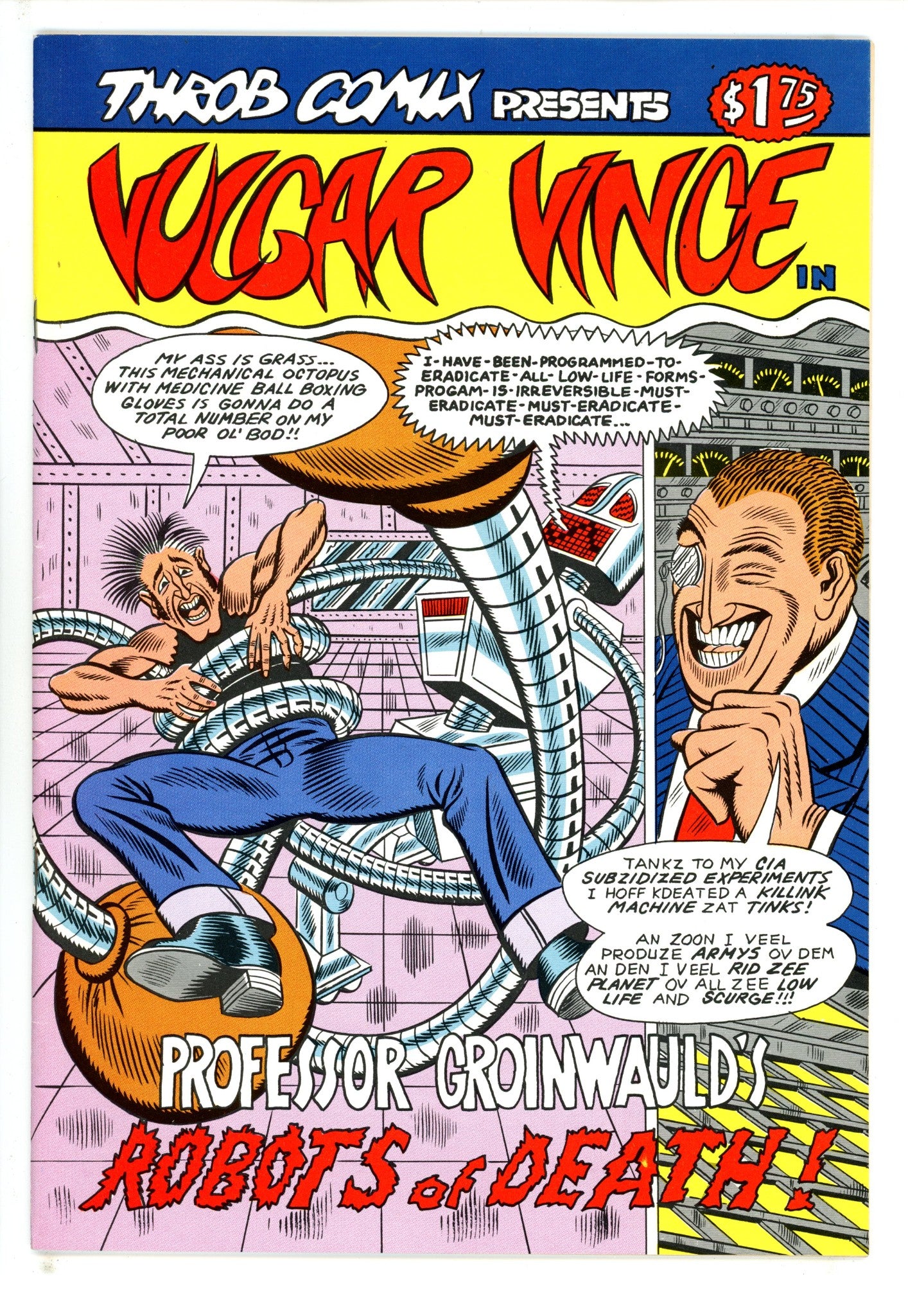 Vulgar Vince 1 VF Signed 1st Page Patrick Finney (1986)