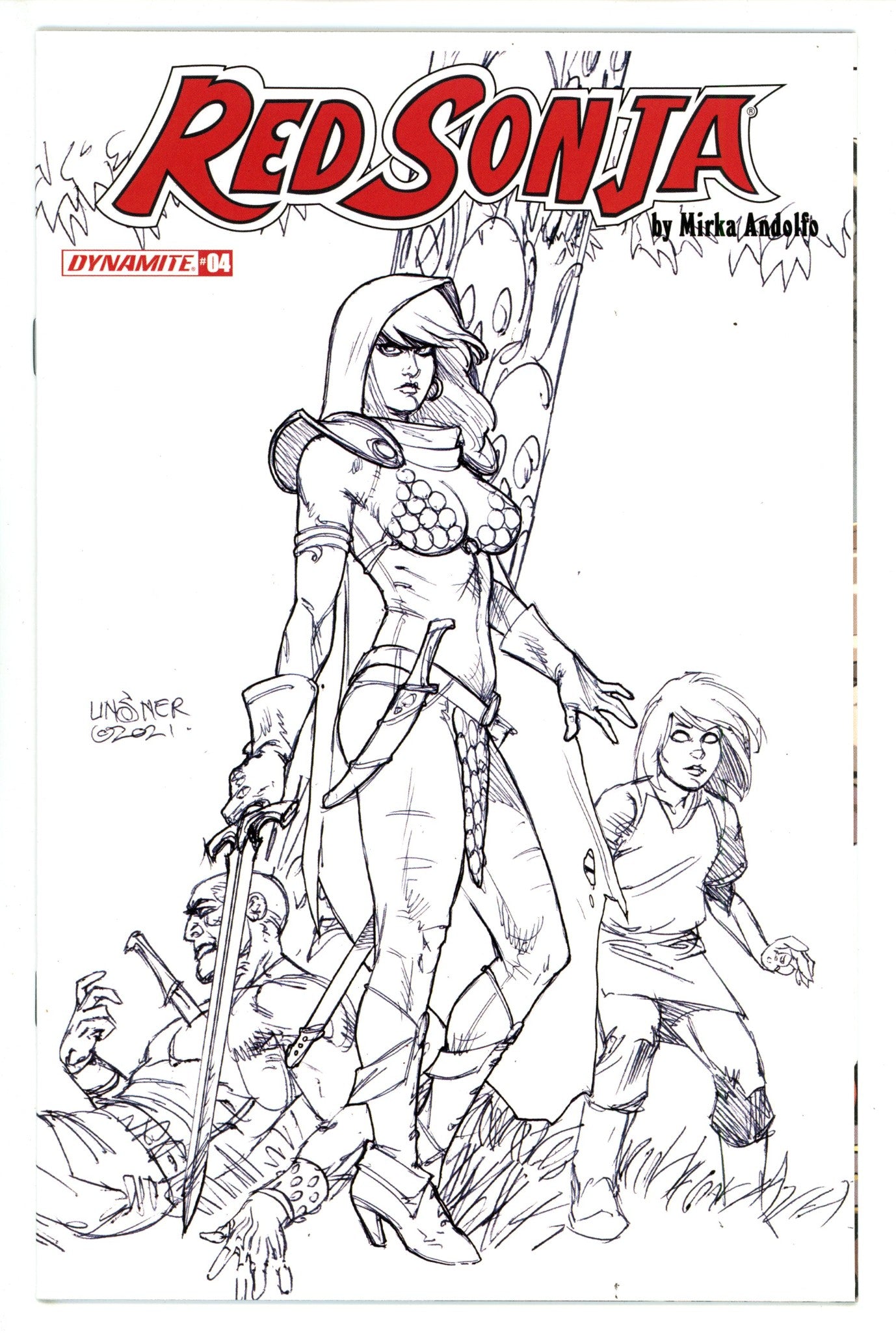 Red Sonja Vol 6 4 Mid Grade (2021) Linsner Sketch Incentive Variant 