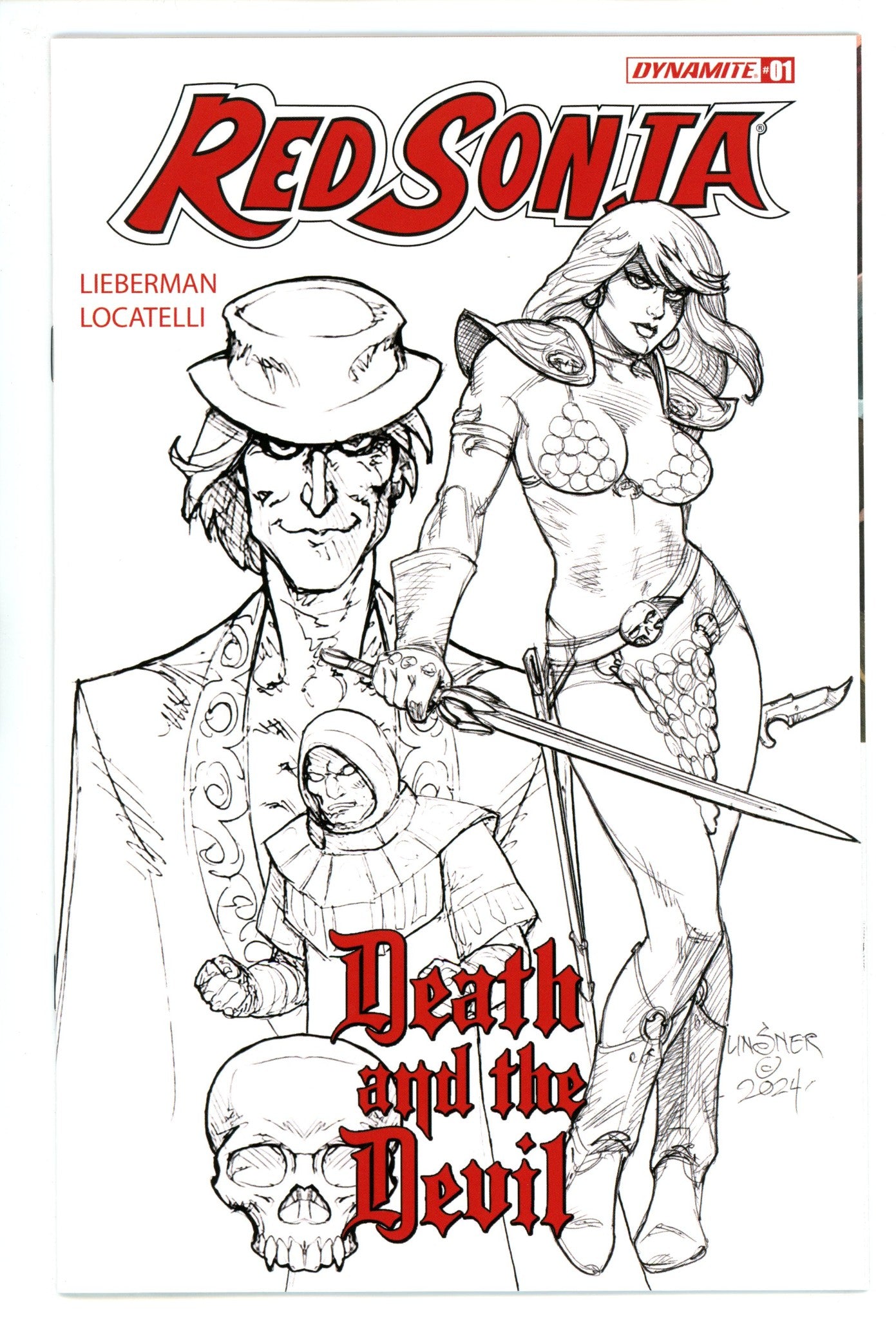 Red Sonja Death And The Devil 1 Linsner B&W Incentive Variant (2024)