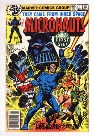 Micronauts Vol 1 1 FN- (5.5) (1979) Signed x3 Cover Milgrom, Rubinstein, & Golden