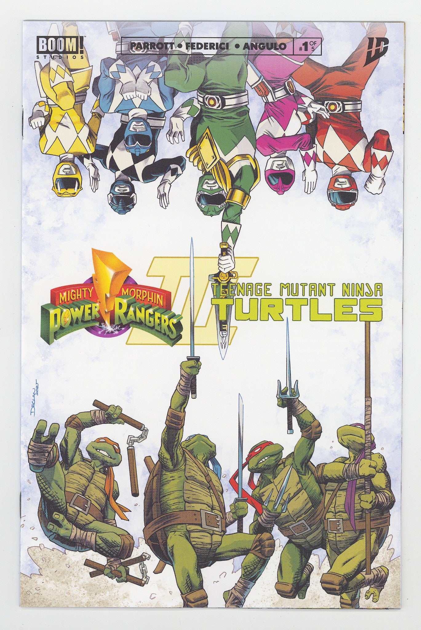 Mighty Morphin Power Rangers / Teenage Mutant Ninja Turtles III 1 Shalvey Variant (2025)
