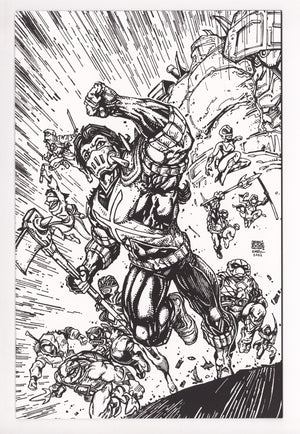 Mighty Morphin Power Rangers / Teenage Mutant Ninja Turtles II 4 High Grade (2023) Eastman B&W Virgin Variant 