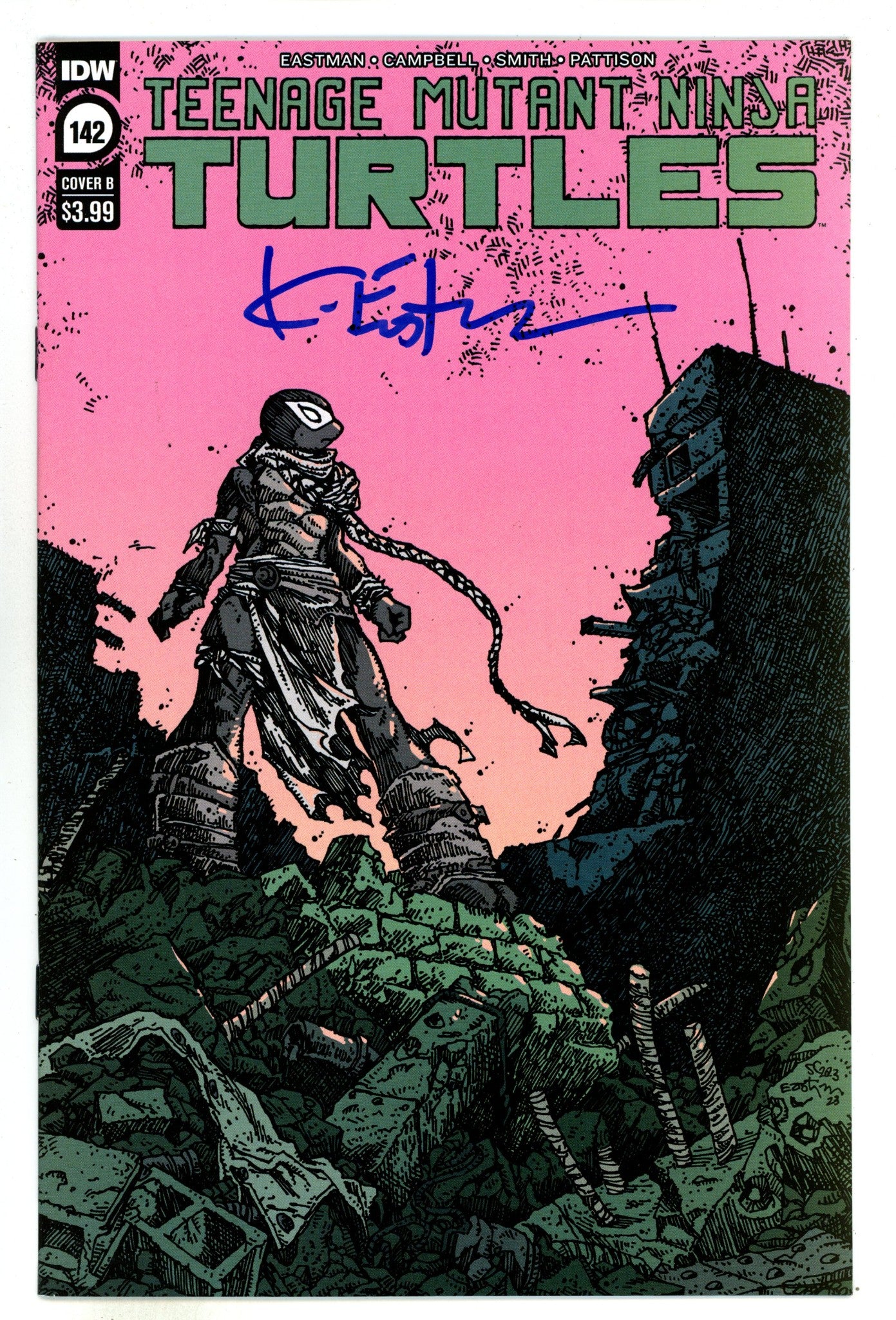 Teenage Mutant Ninja Turtles Vol 5 142  NM- (9.2)   (2023) Eastman     Variant  Signed x1 Cover Kevin Eastman 