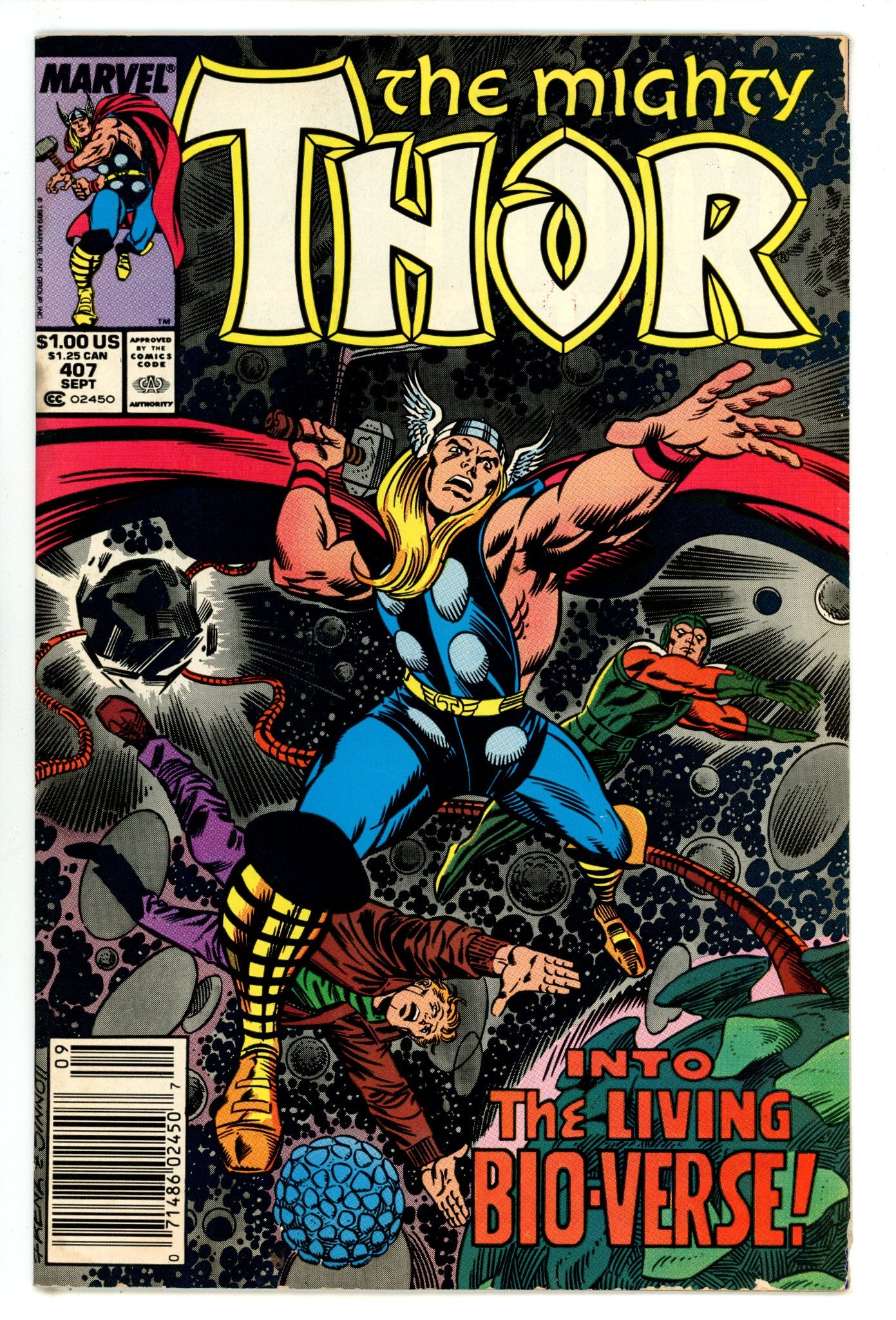 Thor Vol 1 407 VG (4.0) Mark Jewellers (1989) Newsstand 