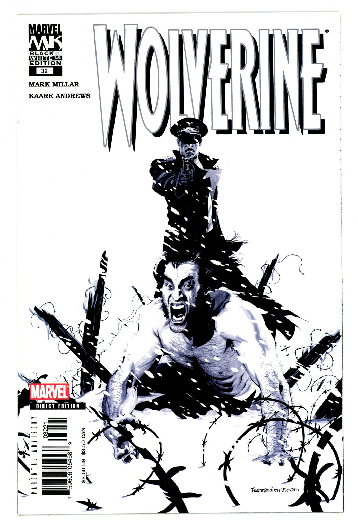 Wolverine Vol 3 32 High Grade (2005) B&W Variant 