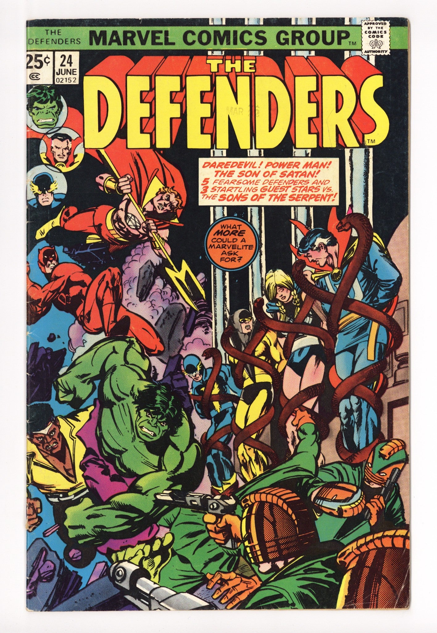 The Defenders Vol 1 24 Low Grade (1975) 