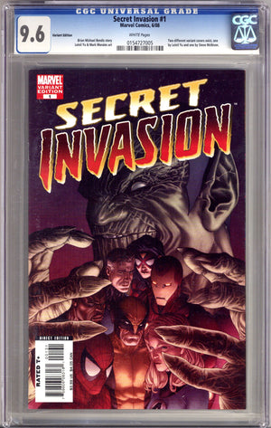 Secret Invasion Vol 1 1 CGC 9.6 (NM+) (2008) McNiven Incentive Variant