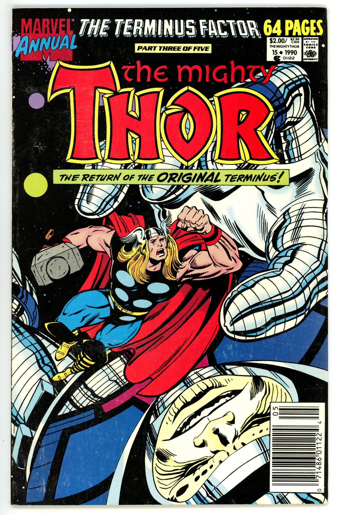 Thor Annual Vol 1 15 Mid Grade (1990) Newsstand 