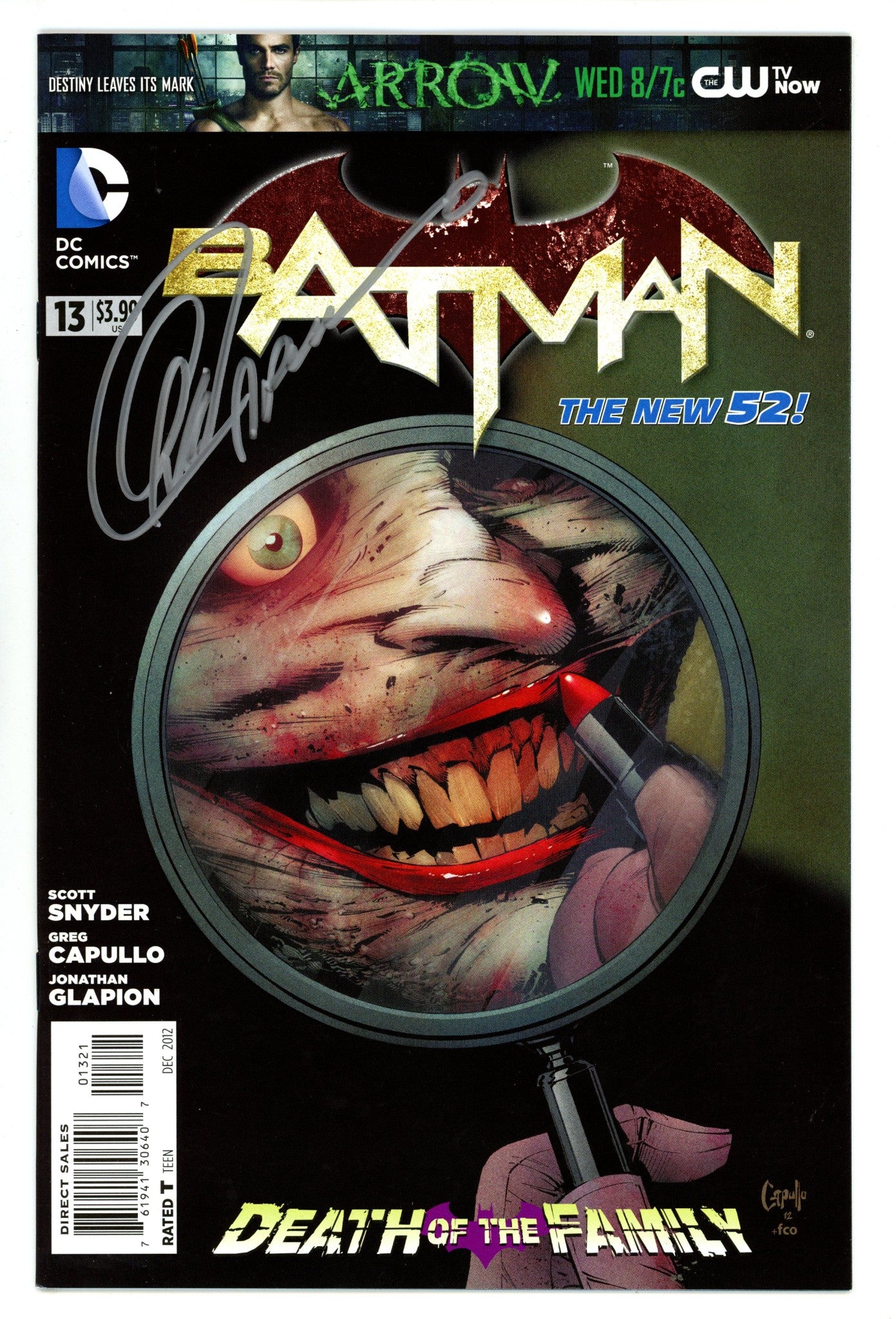 Batman Vol 2 13  NM- (9.2)   (2012) Capullo     Incentive Variant  Signed x1 Cover Greg Capullo 