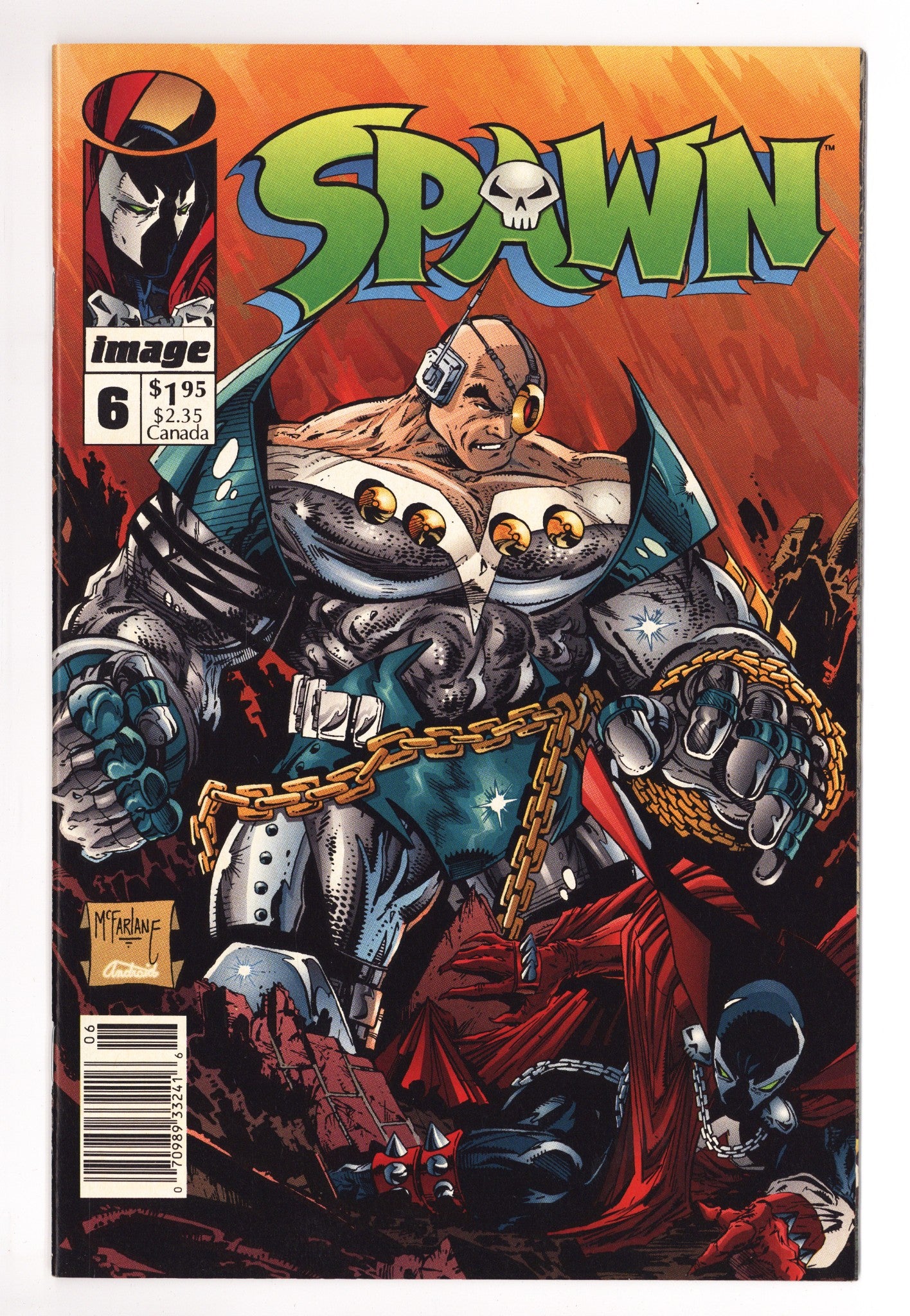 Spawn 6 VF+ (8.5) (1992) Newsstand 