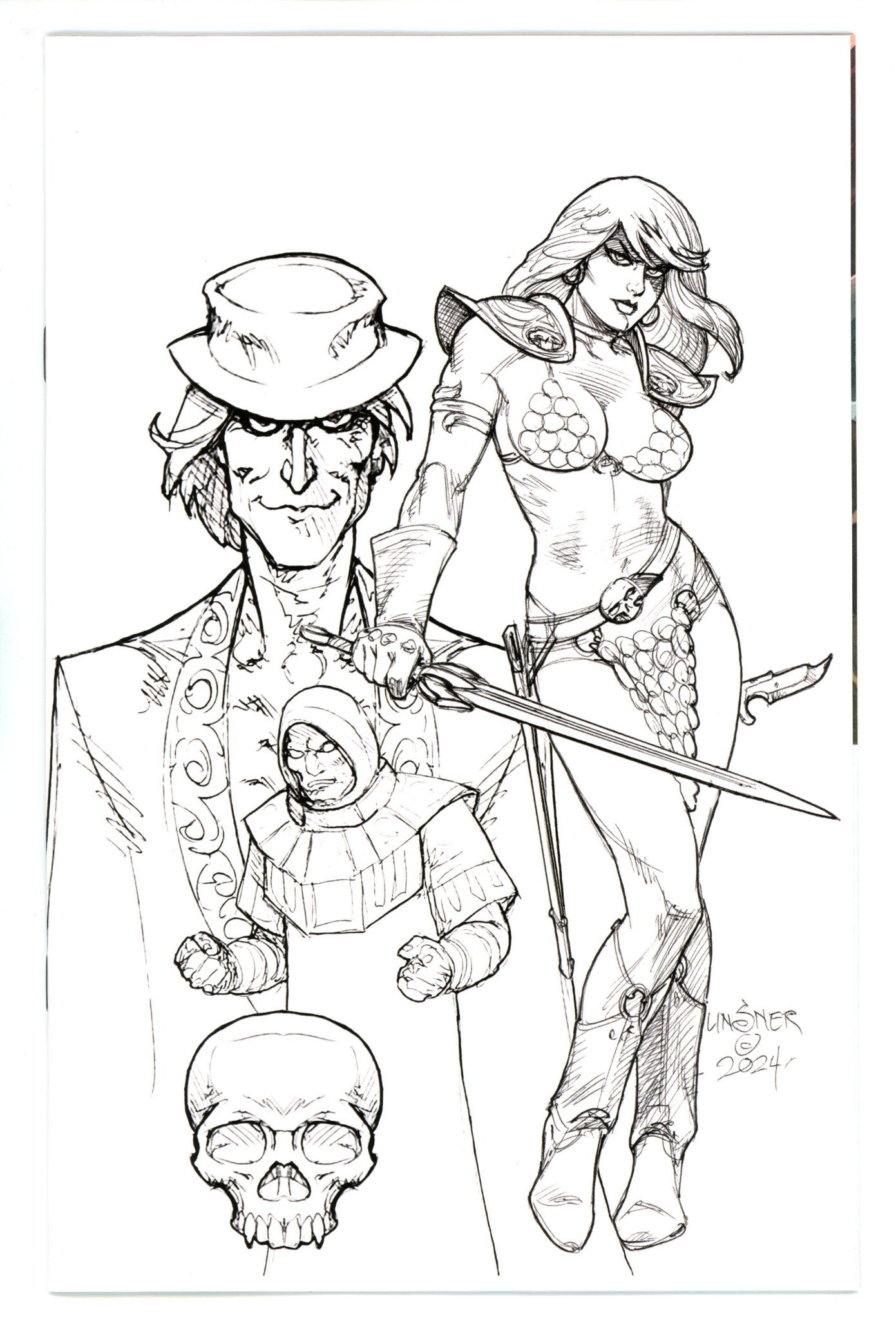 Red Sonja Death And The Devil 1 Linsner B&W Virgin Incentive Variant (2024)