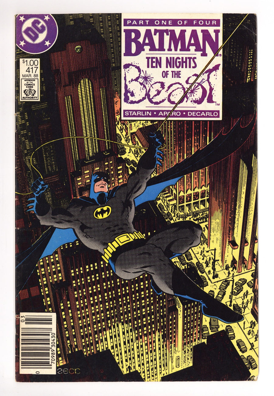 Batman Vol 1 417 Low Grade (1988) Canadian Price Variant 