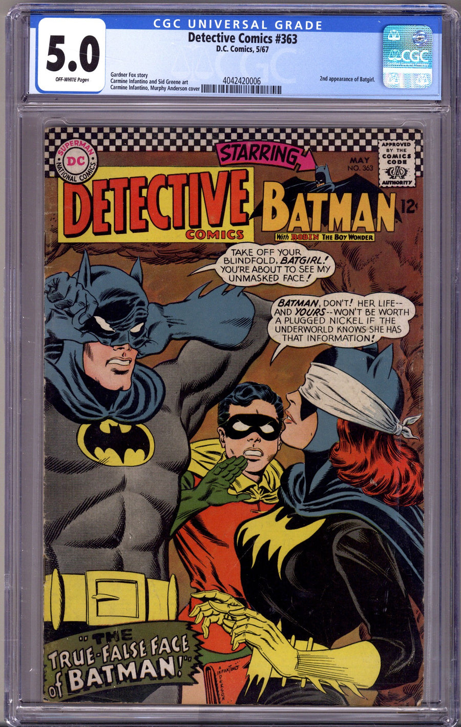 Detective Comics Vol 1 363 CGC 5.0 (VG/FN)   (1967)        