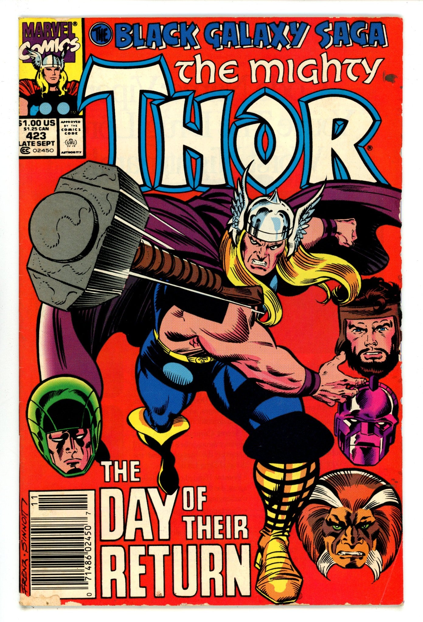 Thor Vol 1 423 GD/VG (3.0) Mark Jewellers (1990) Newsstand 