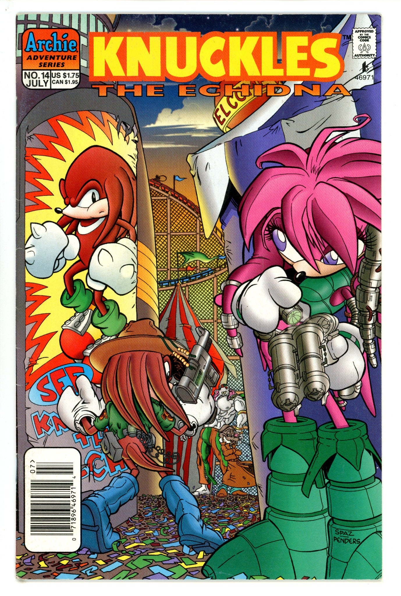 Knuckles the Echidna 14 Newsstand VG- (1998)