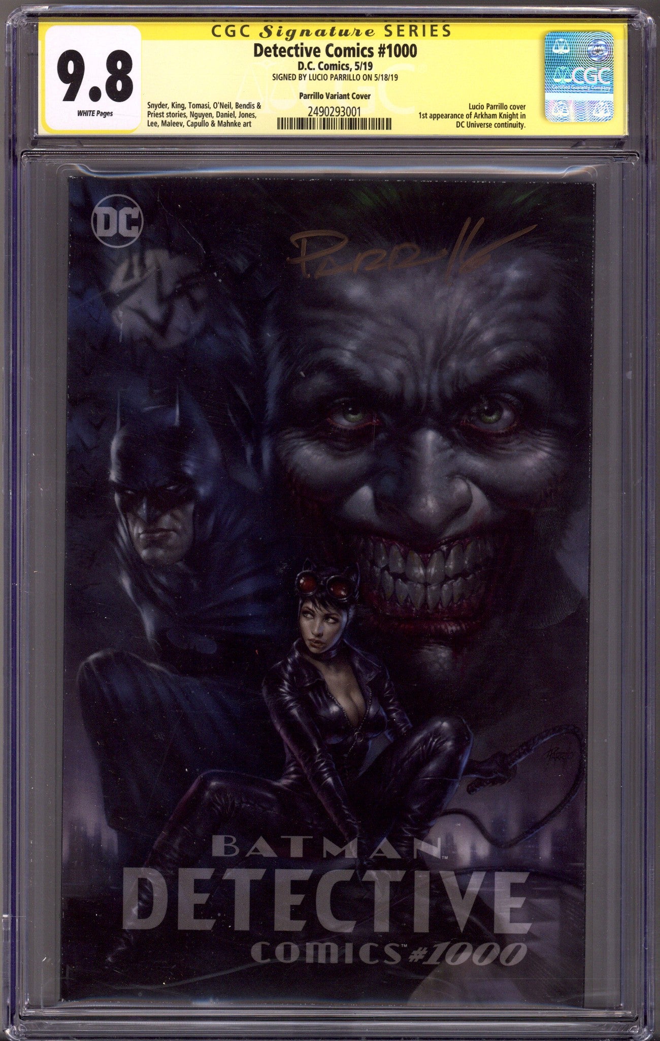 Detective Comics Vol 3 1000 CGC 9.8 (NM/M)   (2019) Parrillo     Exclusive Variant  Signed x1 Cover Lucio Parrillo 