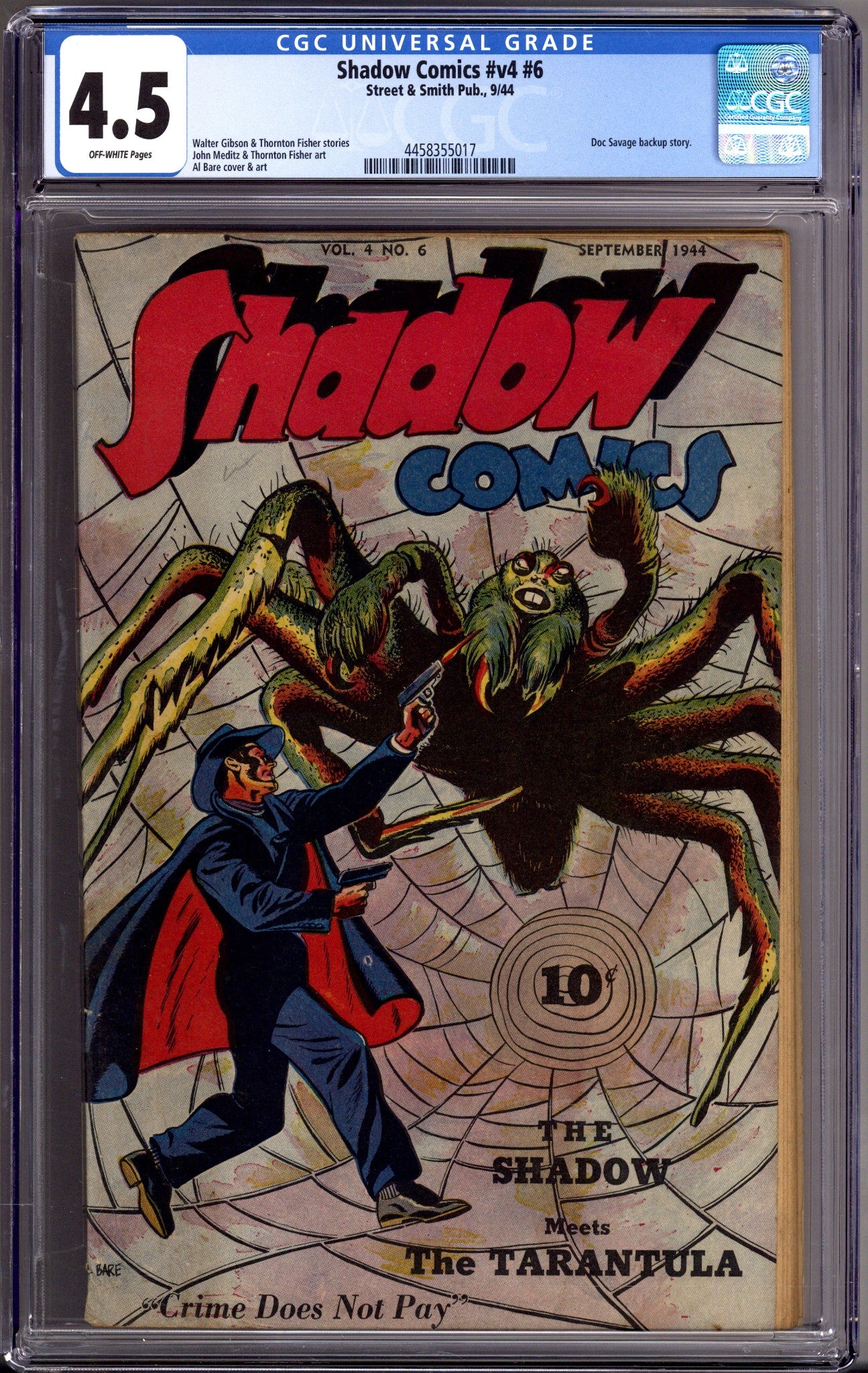Shadow Comics Vol 4 6(42) CGC 4.5 (VG+) (1944) 