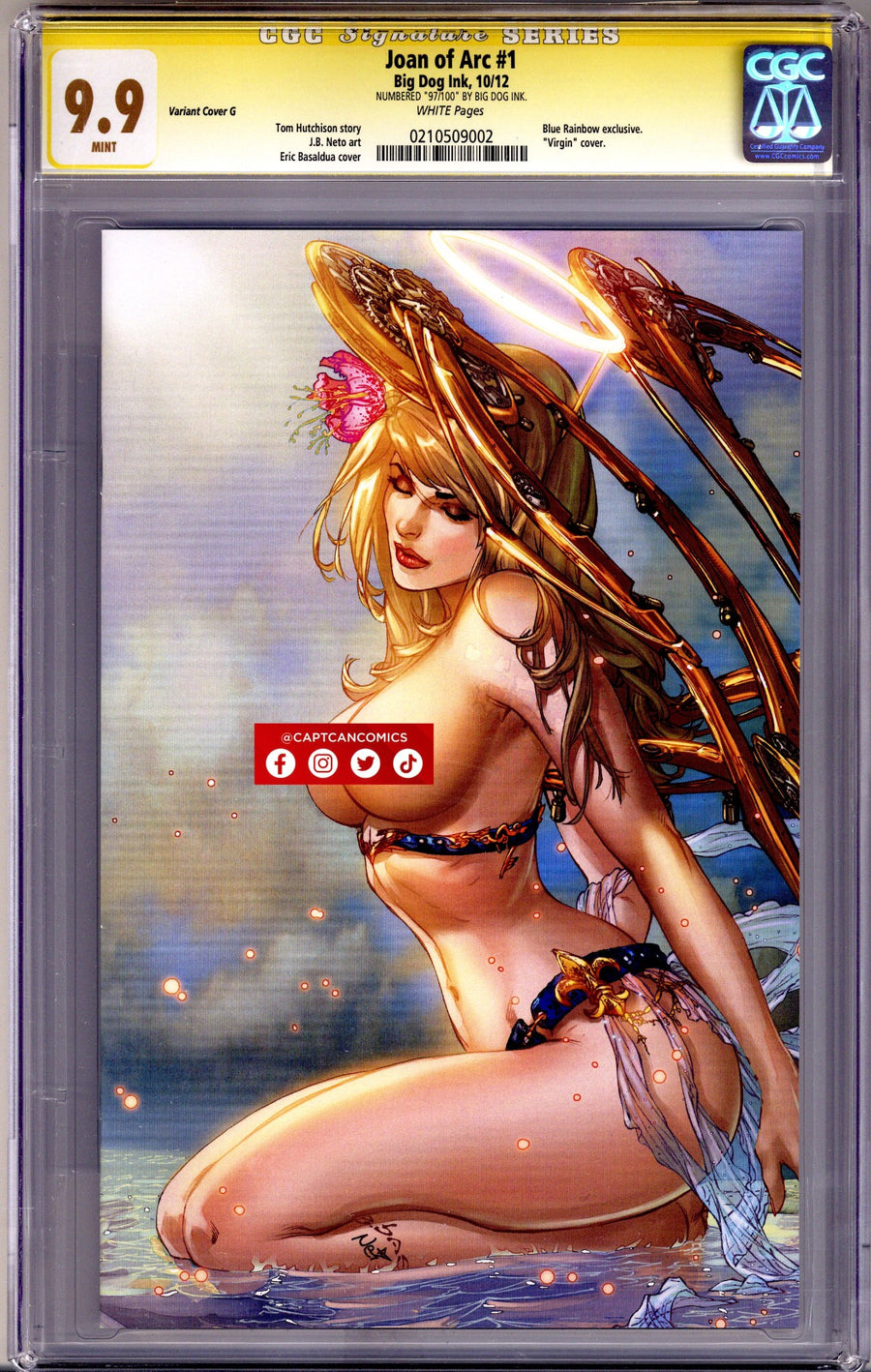 Joan of Arc 1 CGC 9.9 (MINT) Numbered 97/100 (2012) Basaldua Virgin Risque Exclusive Variant 