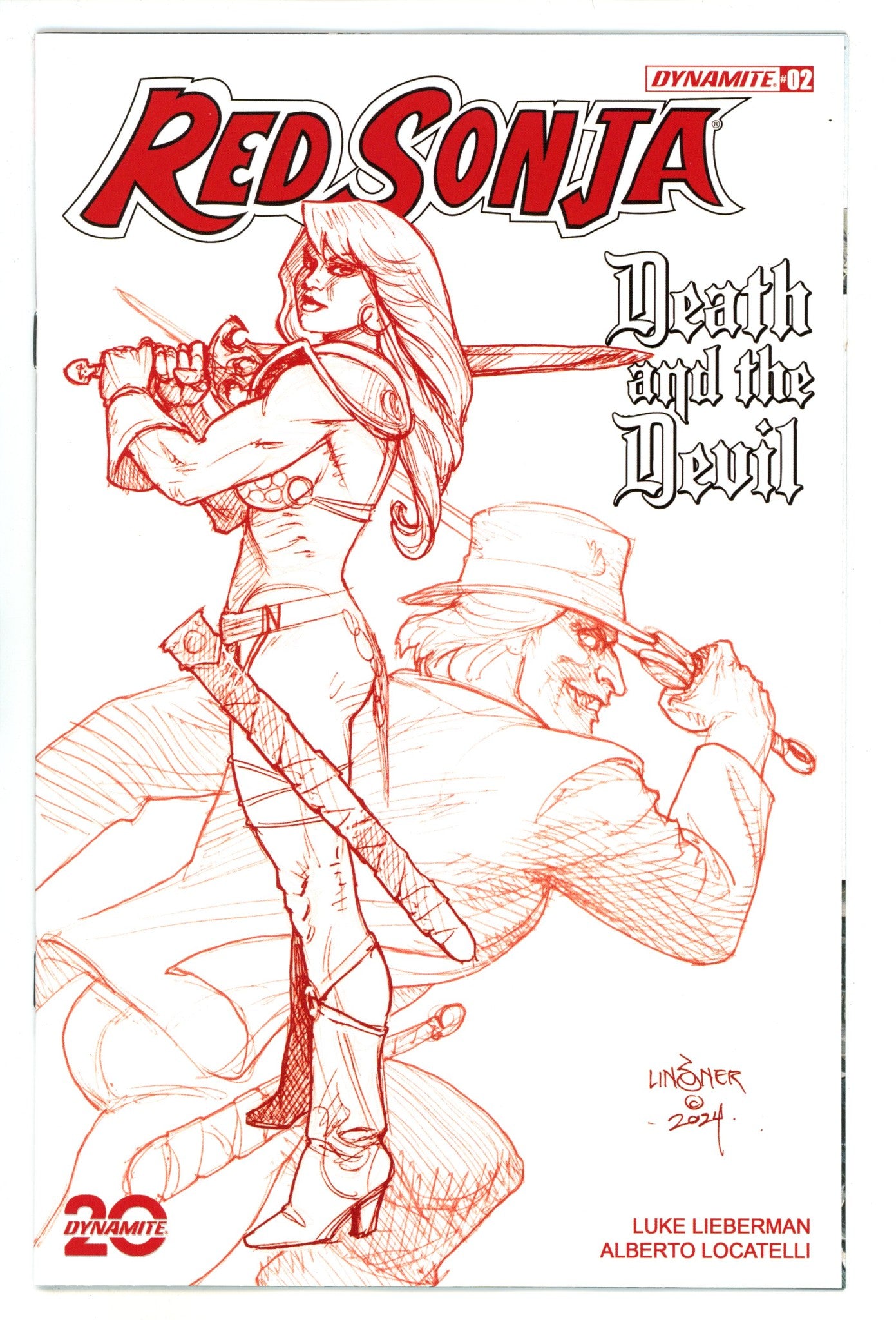 Red Sonja Death And The Devil 2 Linsner Red Line Art Incentive Variant (2024)