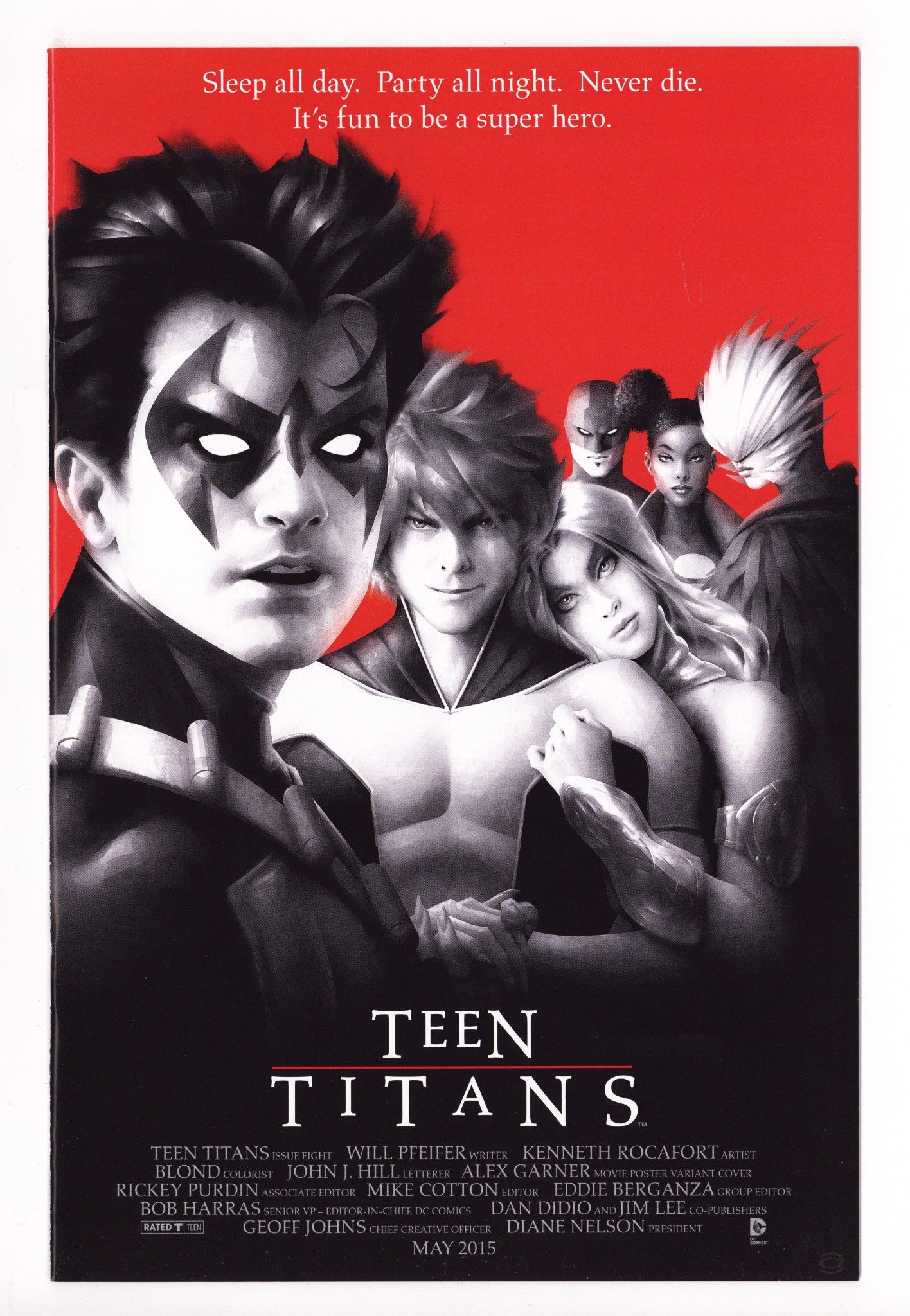 Teen Titans Vol 5 8 High Grade (2015) Garner Movie Poster Variant 