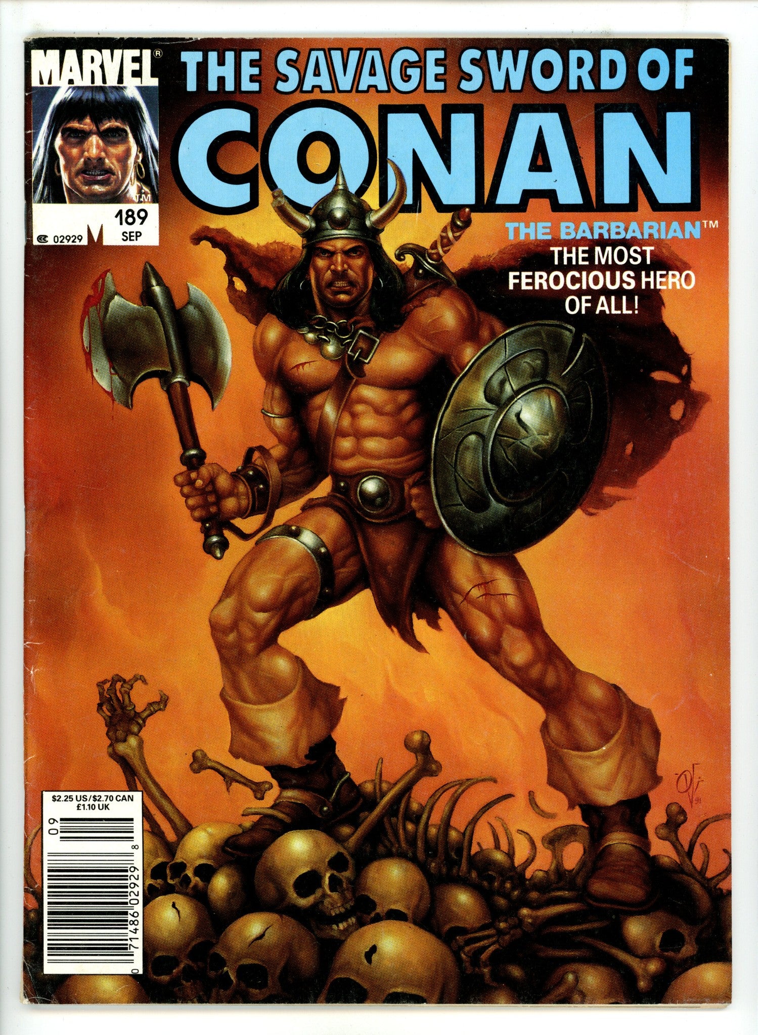 The Savage Sword of Conan Vol 1 189 Low Grade (1991) Newsstand 