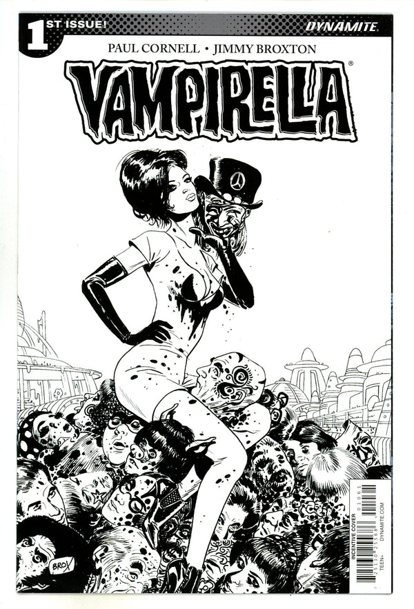 Vampirella Vol 5 1 Mid Grade (2017) Broxton B&W Incentive Variant