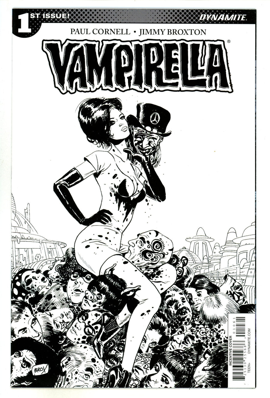Vampirella Vol 5 1 Mid Grade (2017) Broxton B&W Incentive Variant 