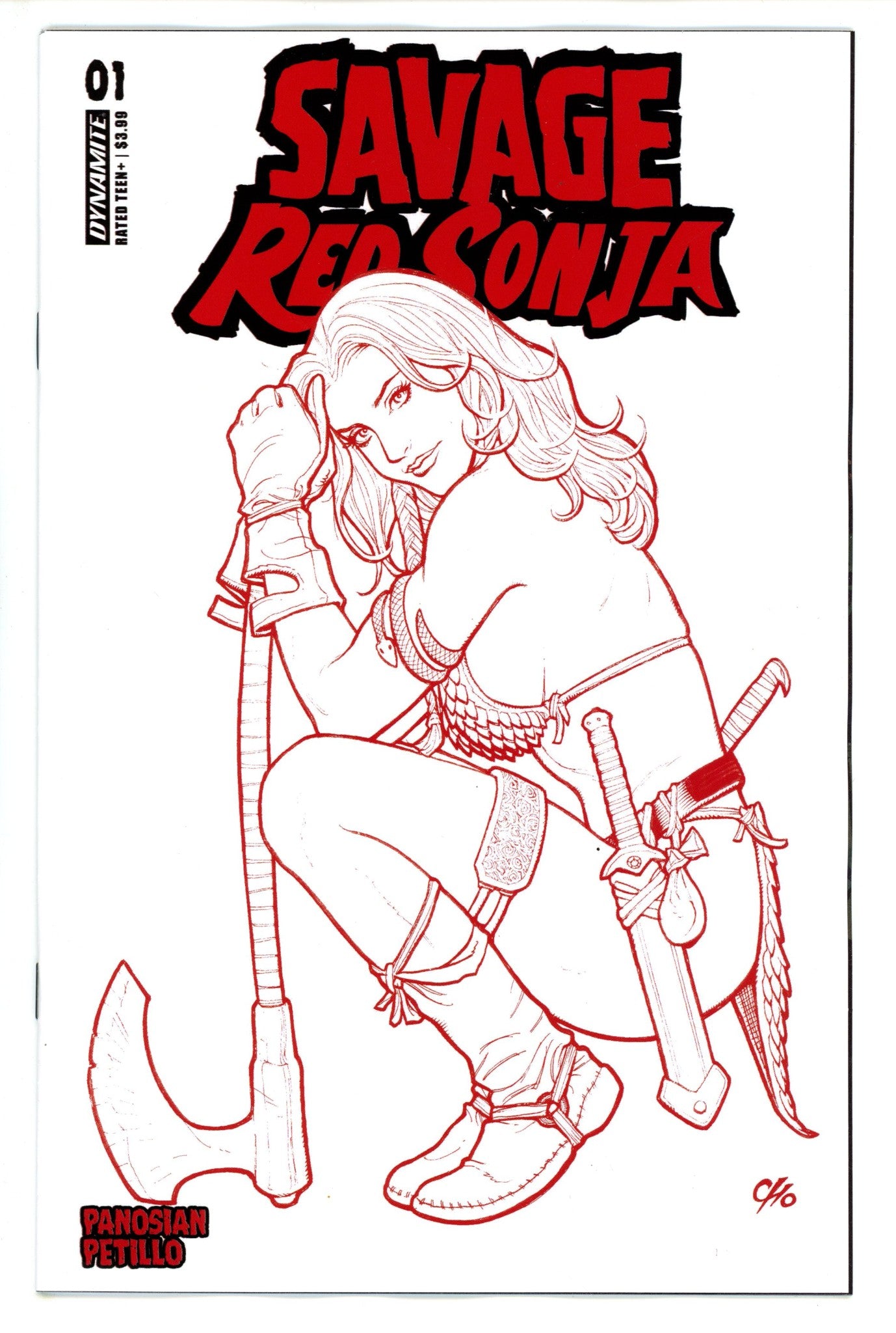 Savage Red Sonja 1 Cho Red Line Art Incentive Variant (2023)