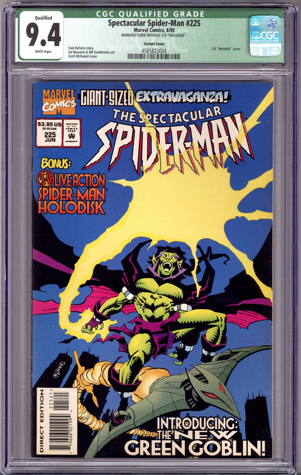 The Spectacular Spider-Man Vol 1 225 CGC 9.4 (NM) Manufactured Without Holodisk (1995)