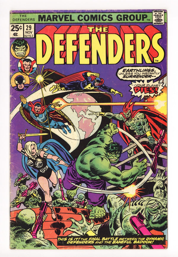 The Defenders Vol 1 29 Very Low Grade (1975)