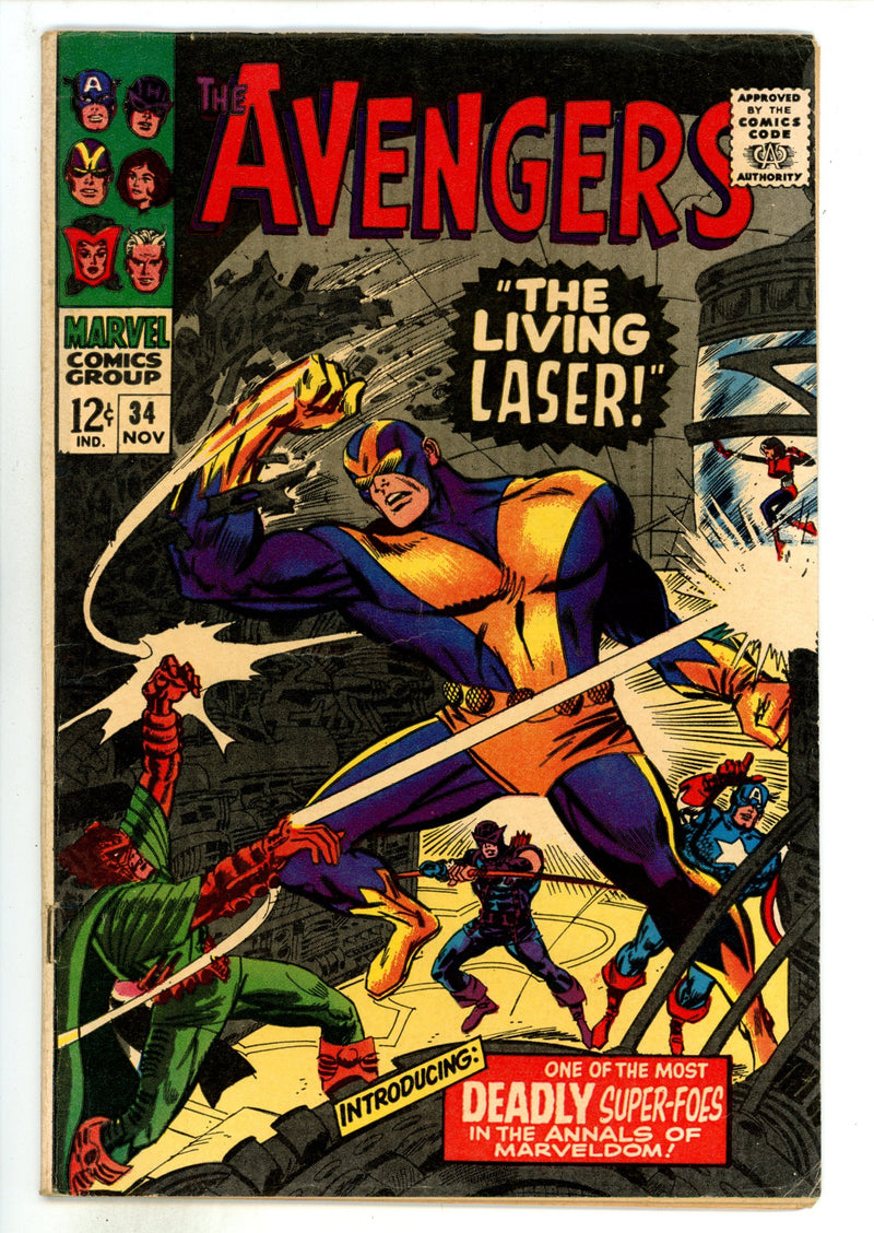 The Avengers Vol 1 34 VG/FN (5.0) Apparent, Manufactured W/O Top Staple (1966) 