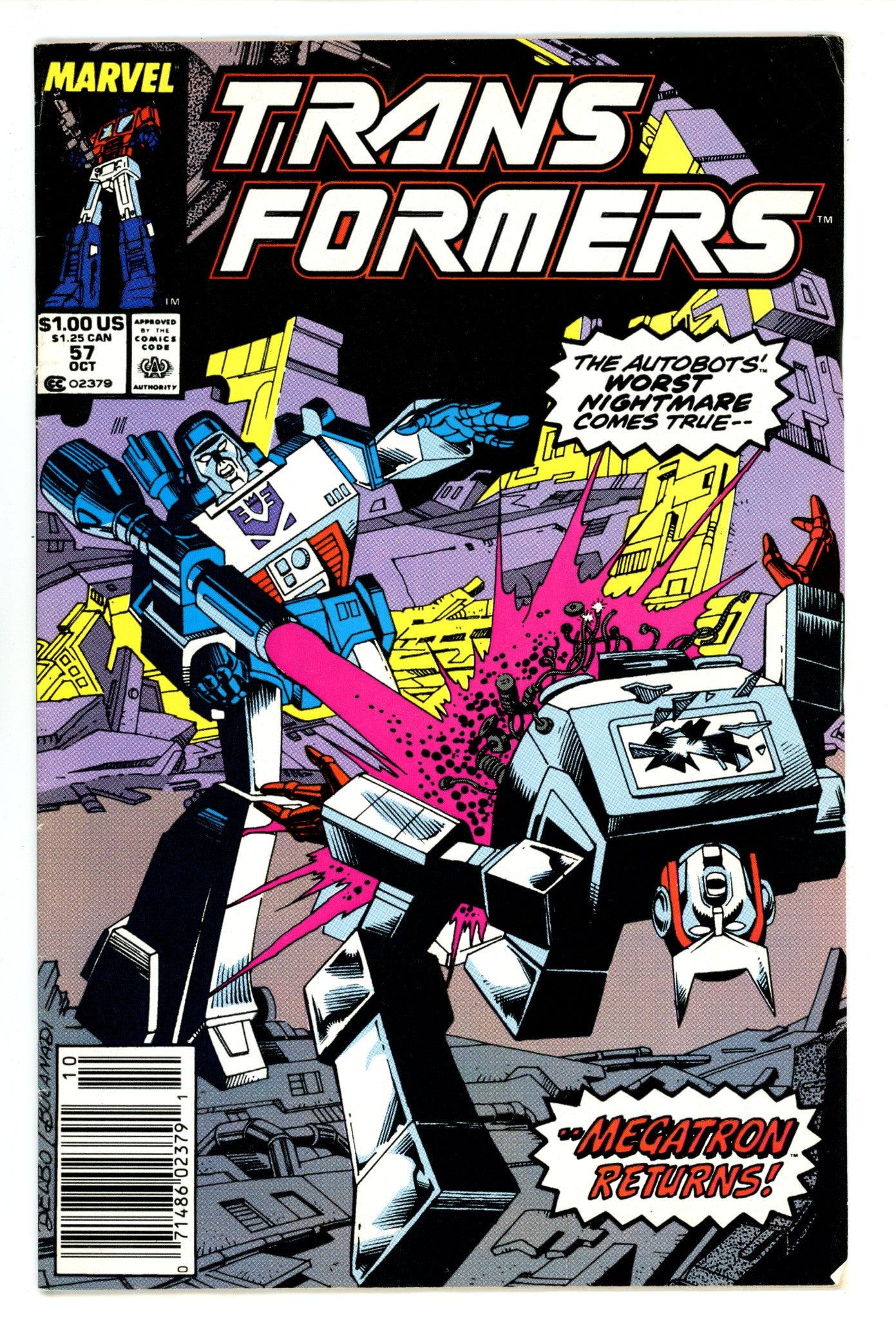 The Transformers 57 VG/FN (5.0) (1989) Newsstand 
