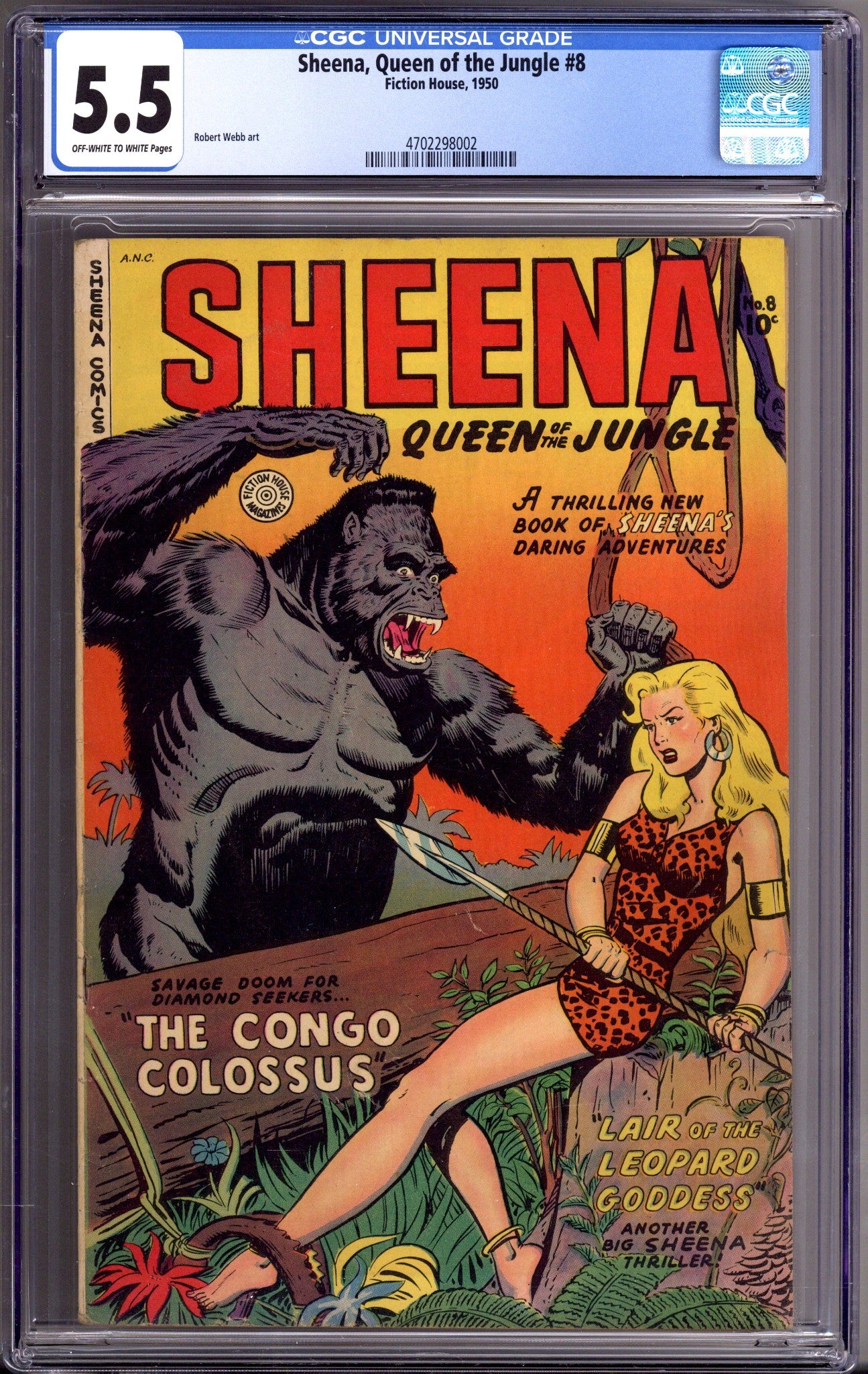 Sheena, Queen of the Jungle 8 CGC 5.5 (FN-) (1950) 
