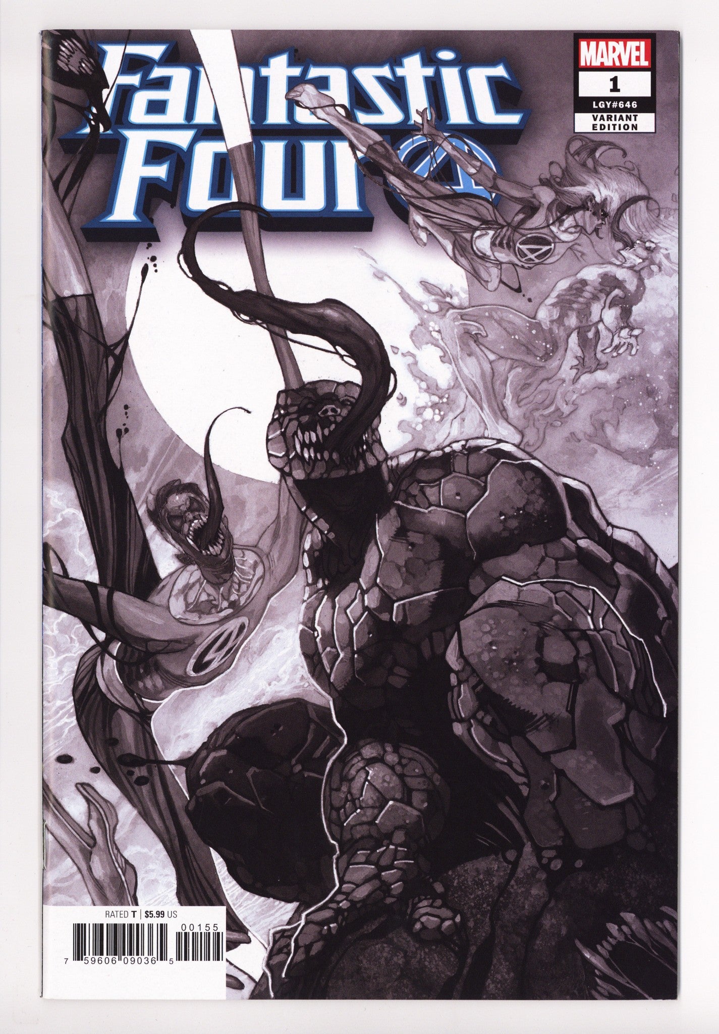 Fantastic Four Vol 6 1 VF (8.0) (2018) Bianchi B&W One Per Store Variant 