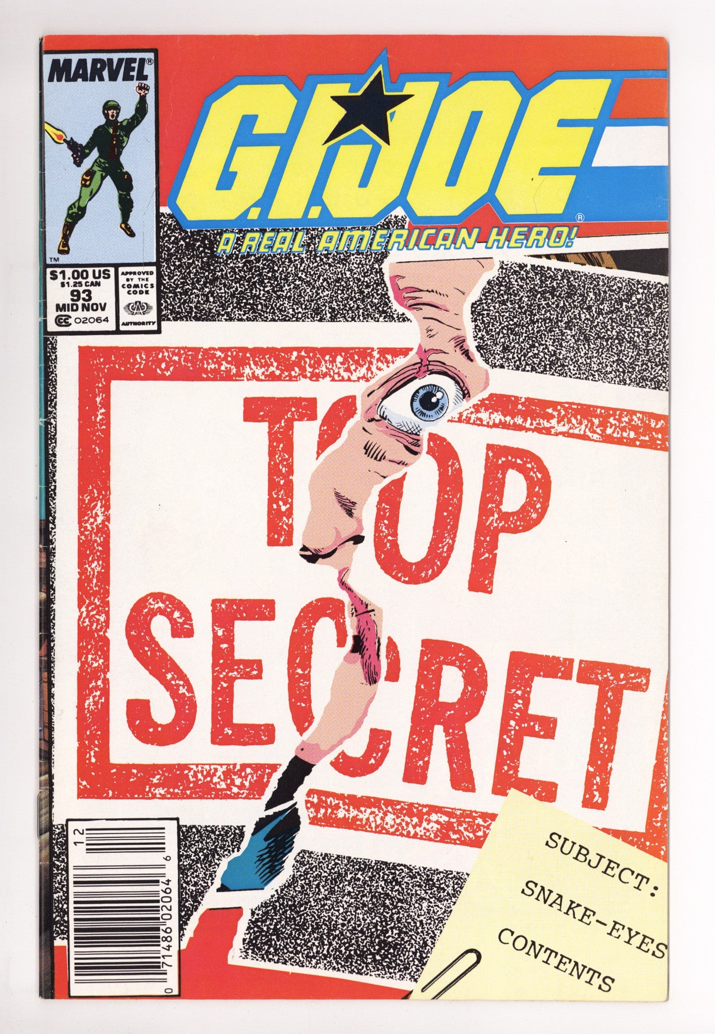G.I. Joe, A Real American Hero 93 Low Grade (1989) Newsstand 