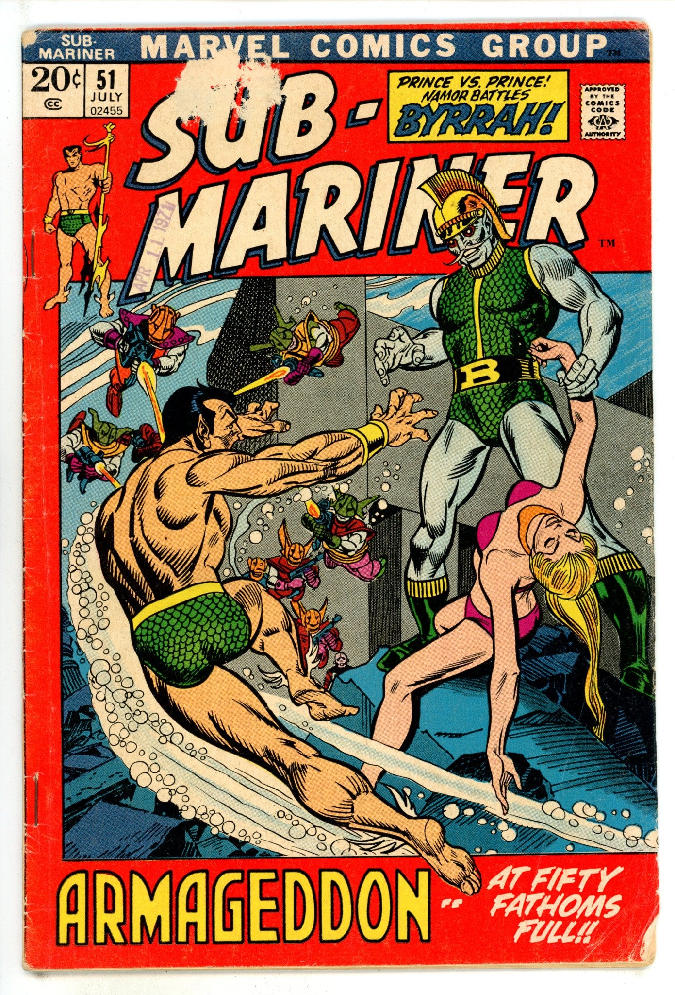 Sub-Mariner Vol 1 51 Very Low Grade (1972) 