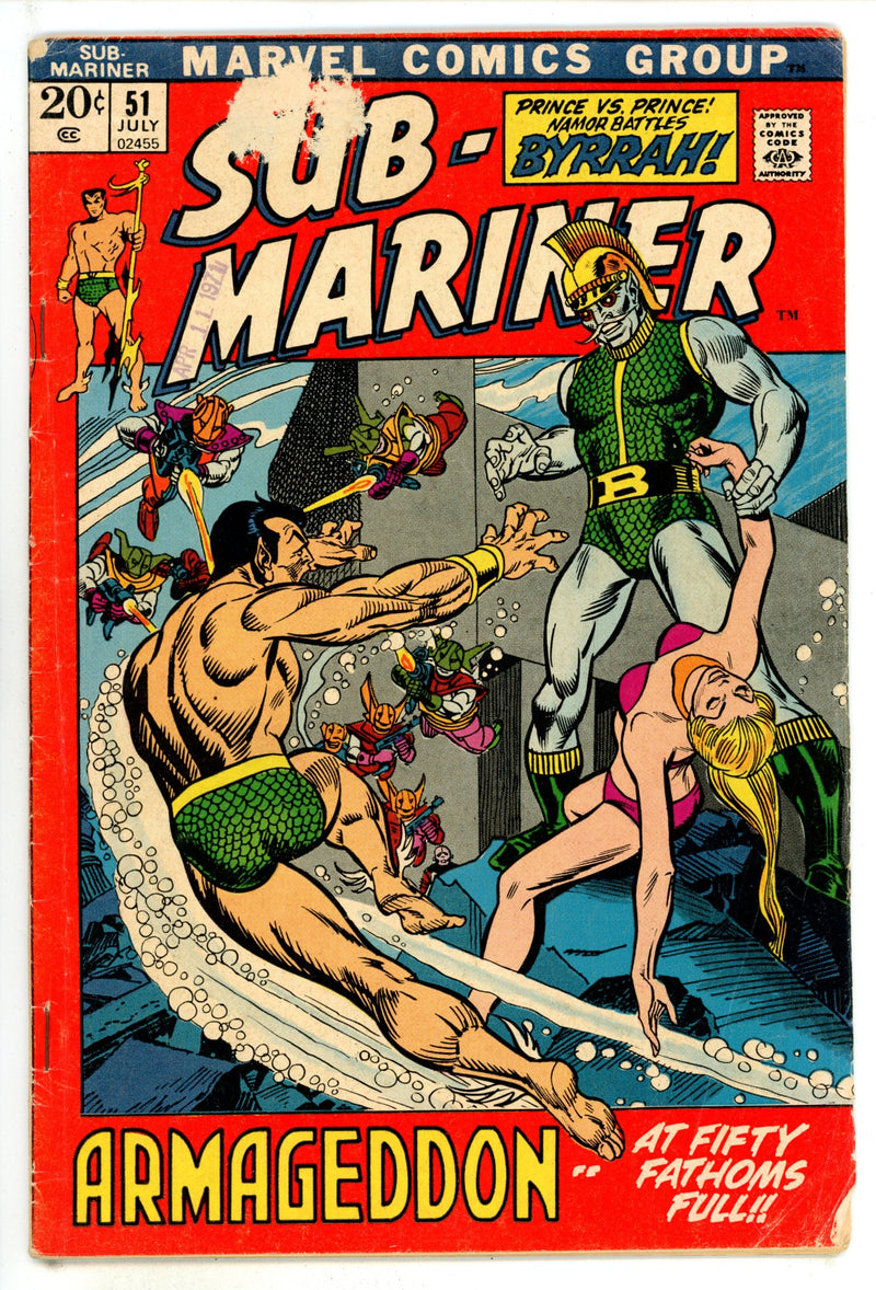 Sub-Mariner Vol 1 51 Very Low Grade (1972) 