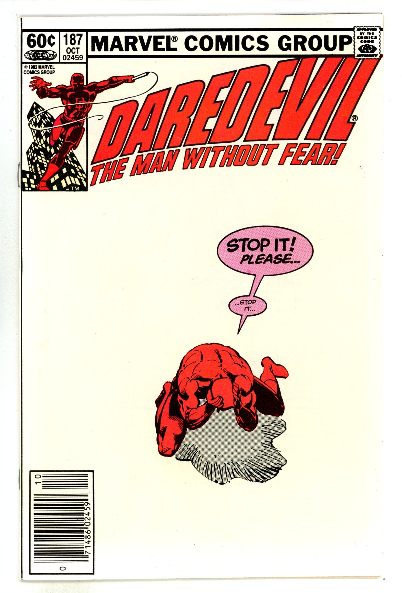 Daredevil Vol 1 187 VF (8.0) (1982) Newsstand 