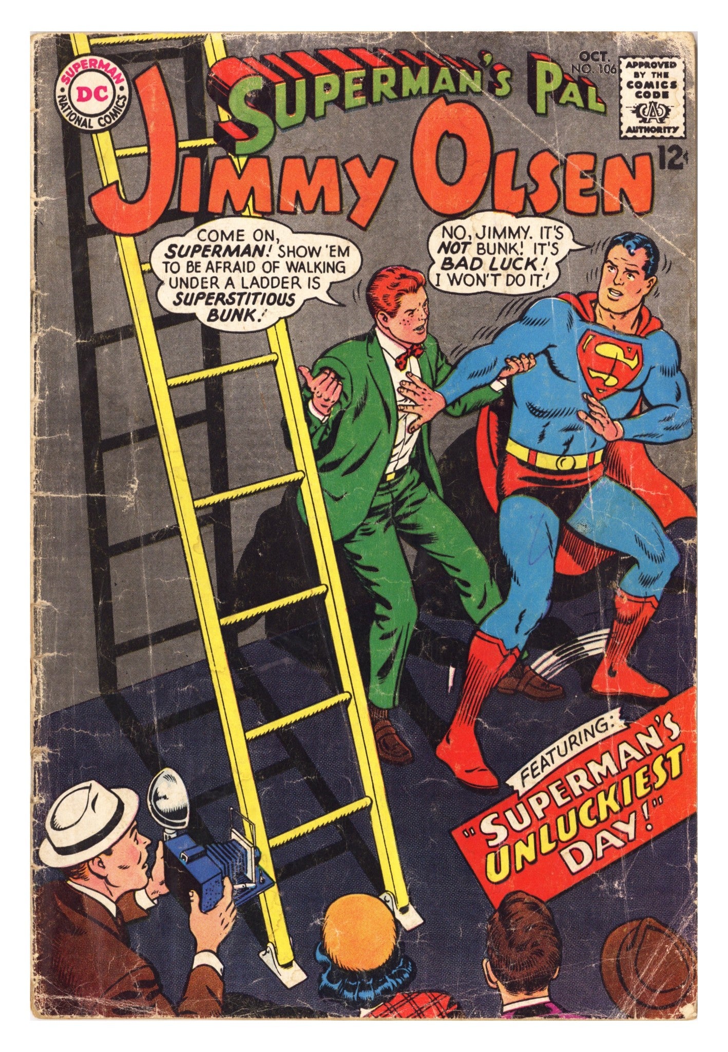 Superman's Pal, Jimmy Olsen 106 Very Low Grade Cover Detached Bottom Staple (1967) 