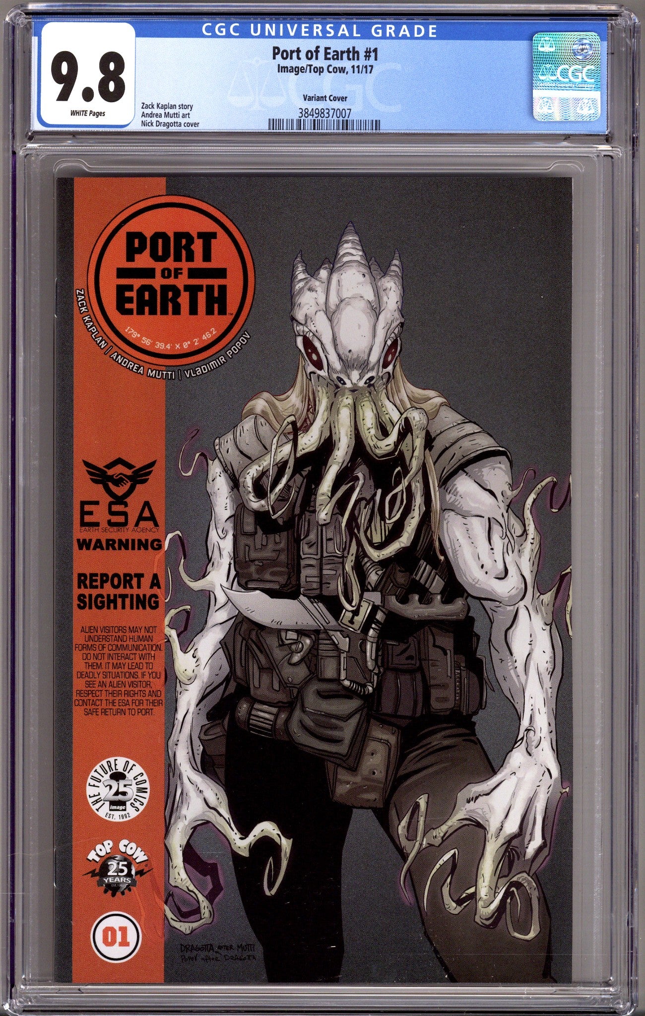 Port of Earth 1 CGC 9.8 (NM/M) (2017) Dragotta Variant 