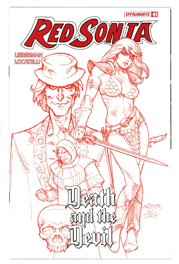 Red Sonja Death And The Devil 1 Linsner Red Line Art Incentive Variant (2024)